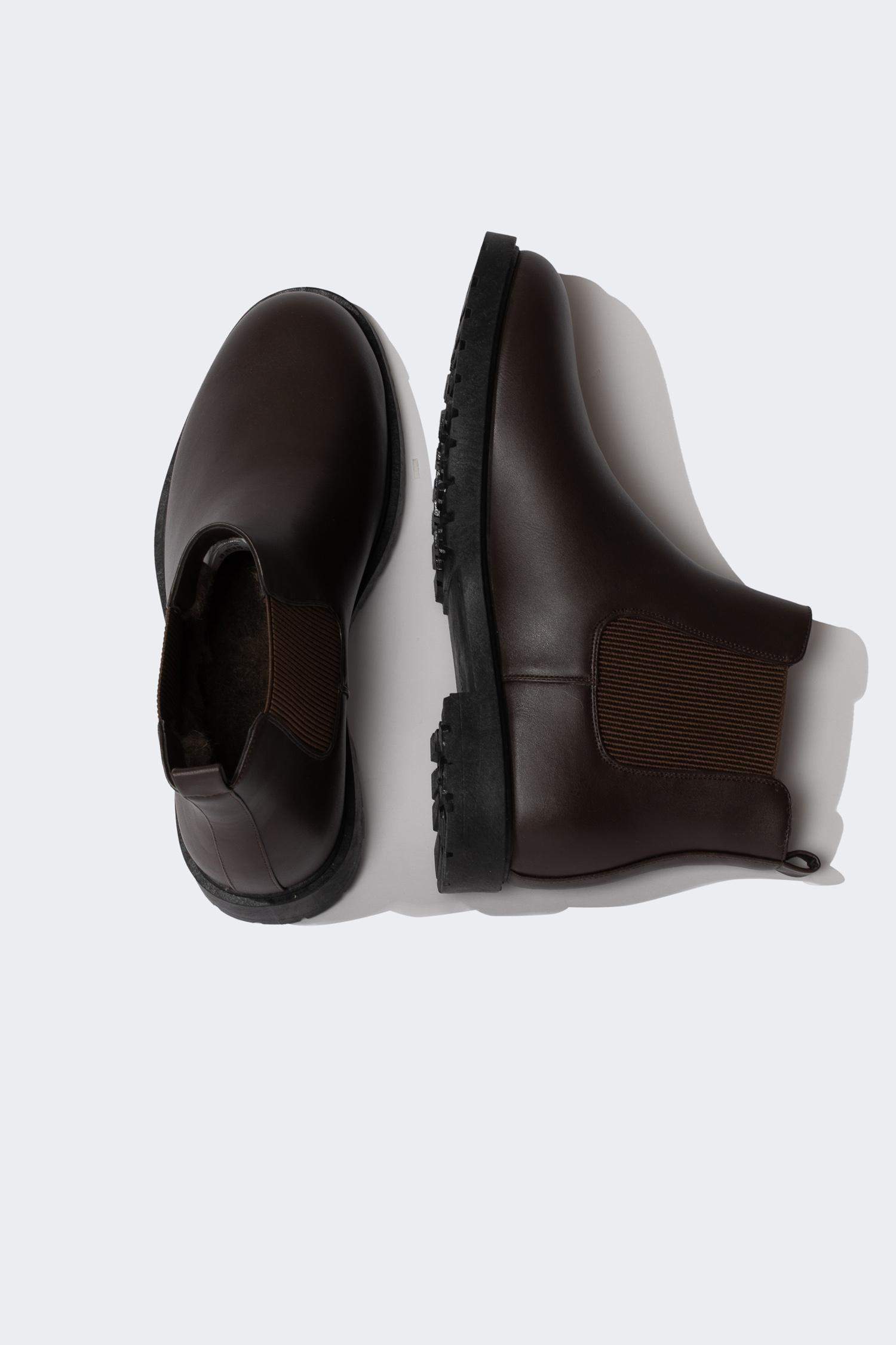 Bottes à enfiler à Semelle Plate Cuir Synthétique Pour Homme