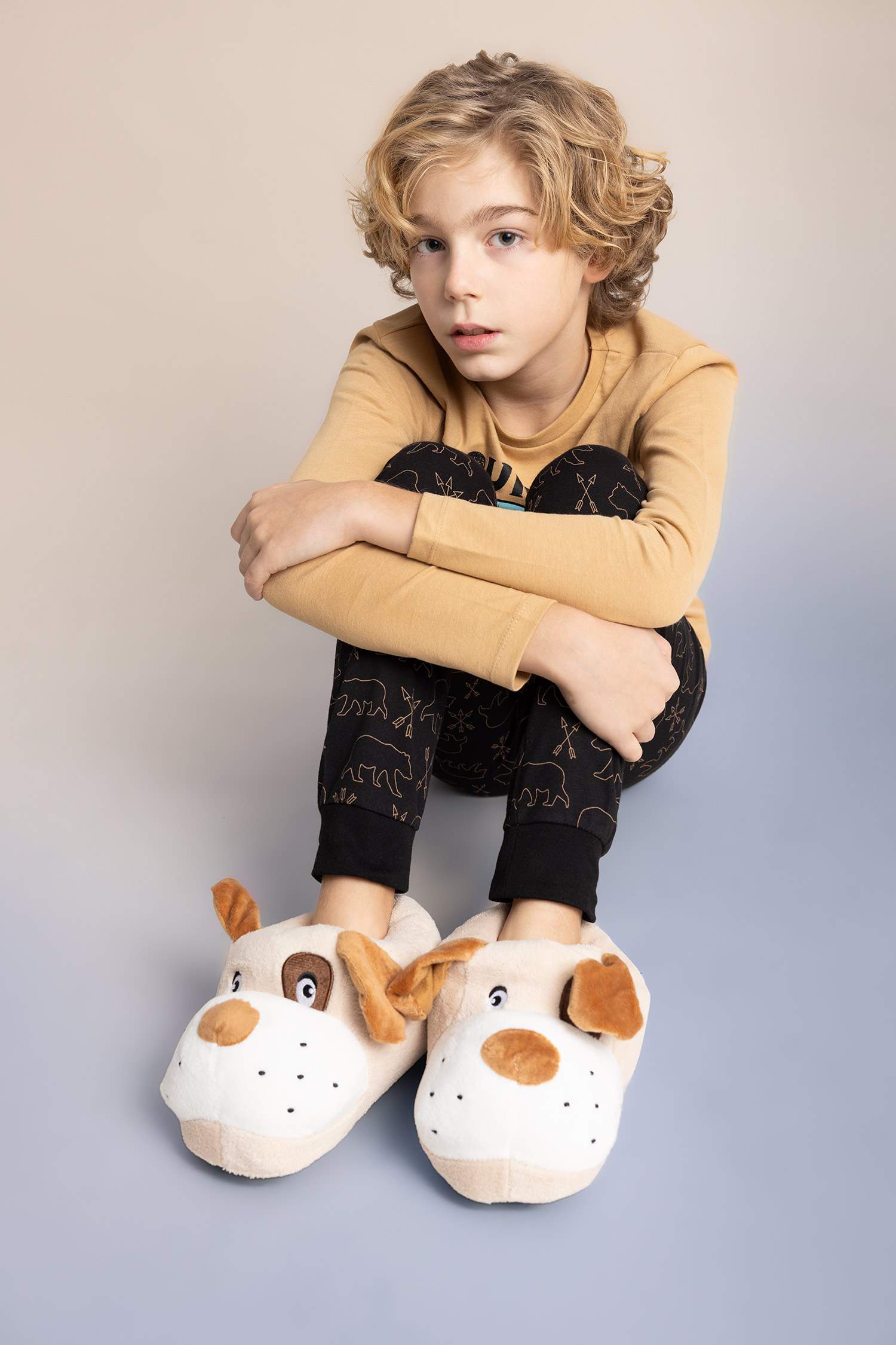 Boy Flat Sole Slip On Home Boots