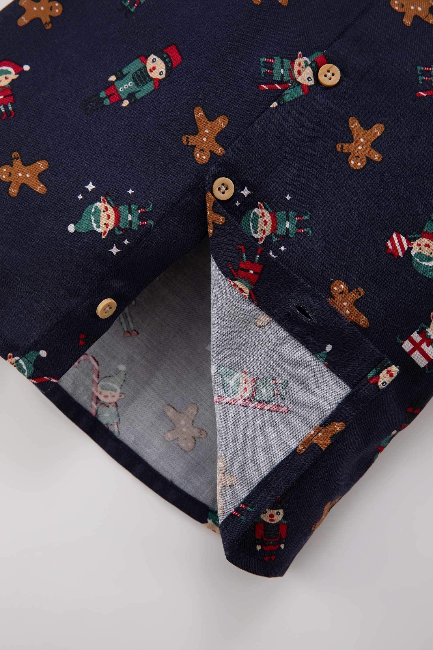 Baby Boy Christmas Themed Shirt with Tie 2 Piece
