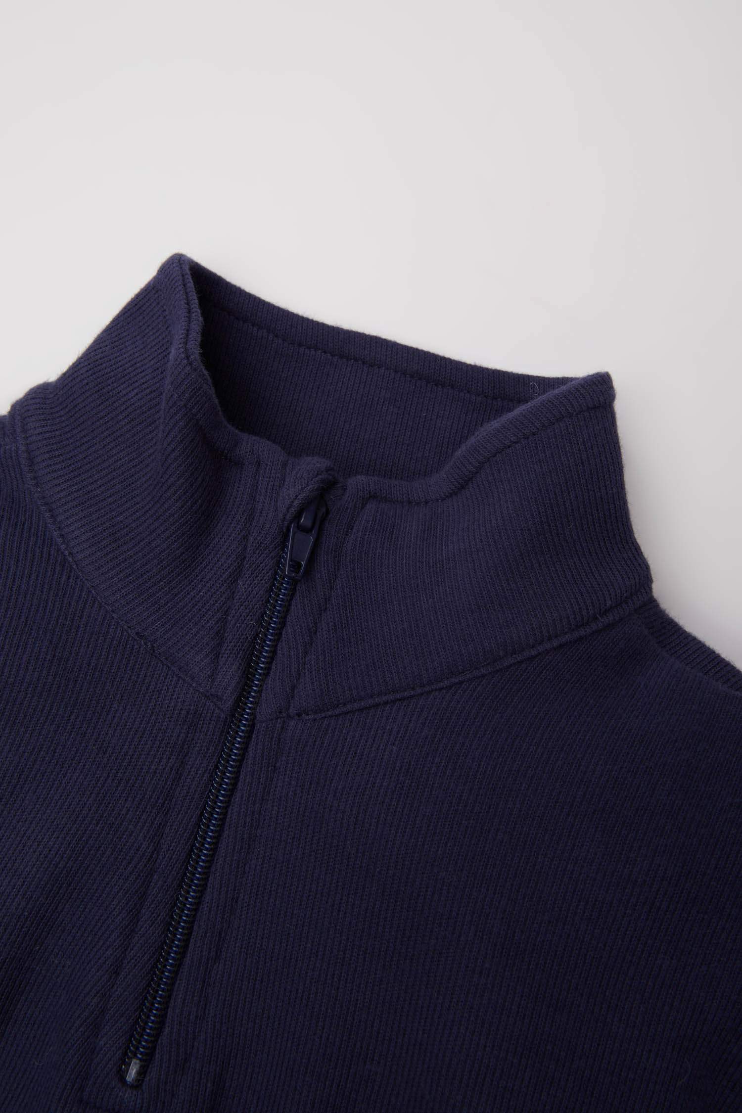 Erkek Bebek 2'li Takım Dik Yaka Fermuarlı Sweatshirt Beli Lastikli Alt