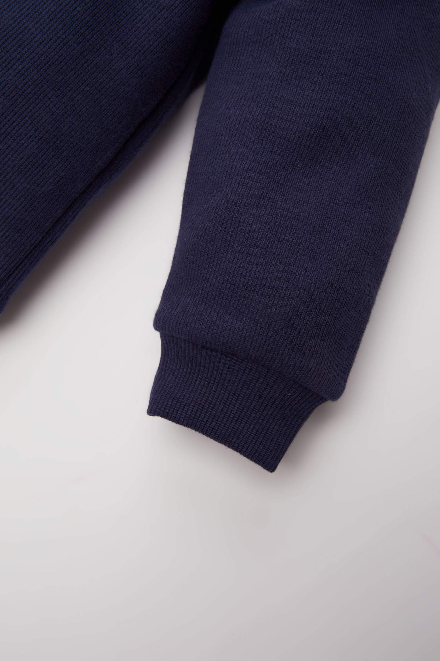 Erkek Bebek 2'li Takım Dik Yaka Fermuarlı Sweatshirt Beli Lastikli Alt