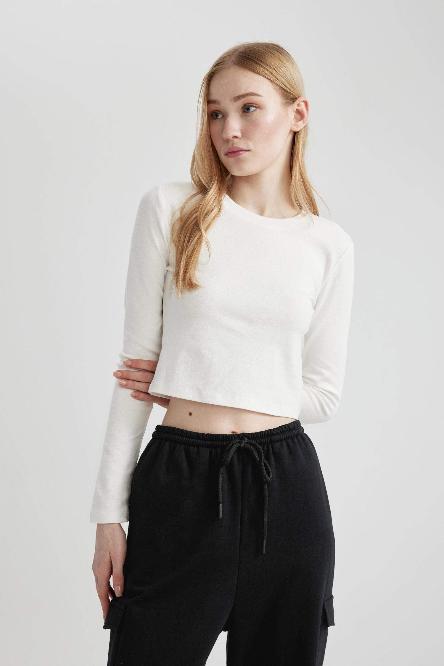 تيشيرت ردن طويل سليم فيت