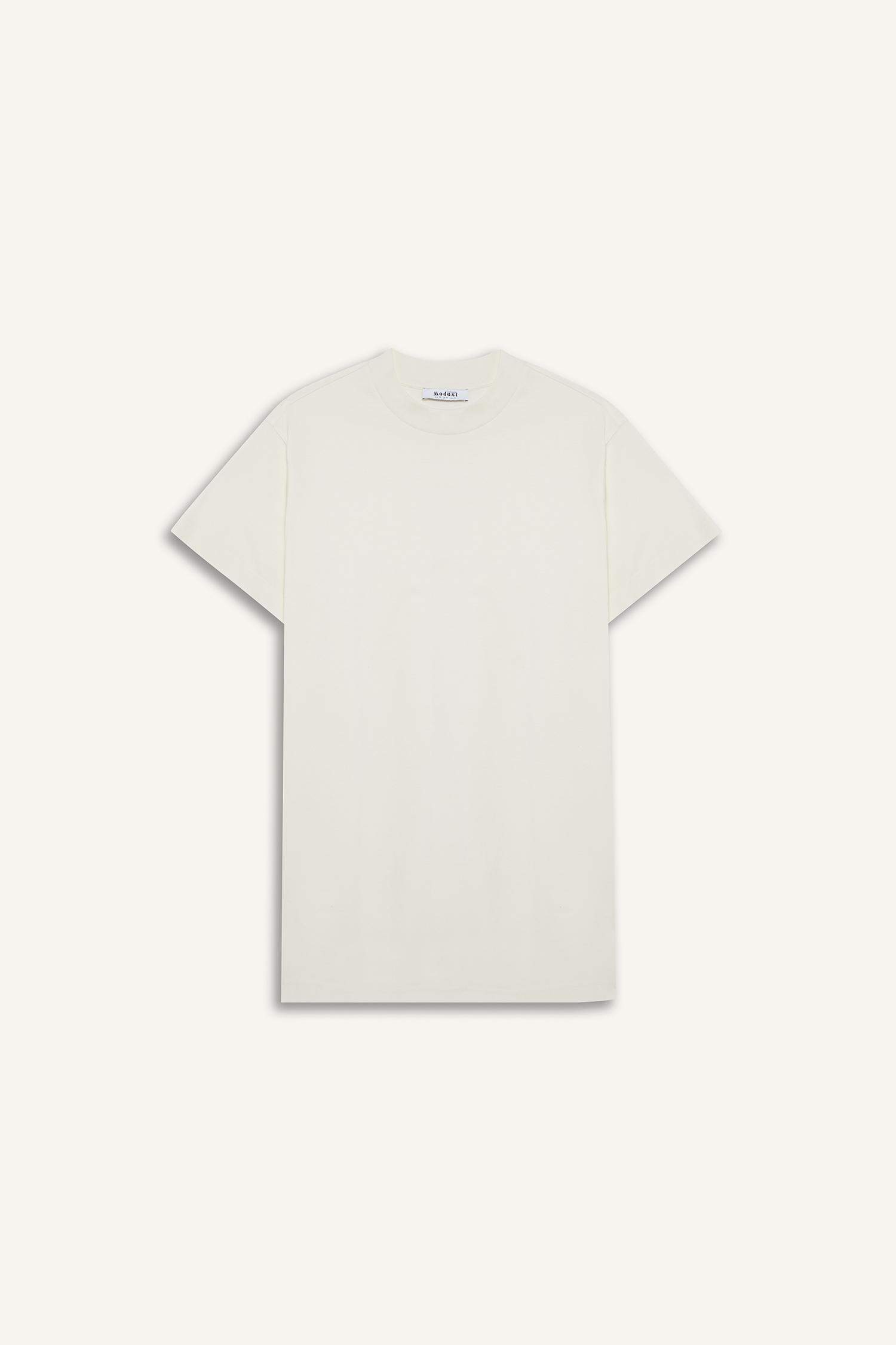 تونيك قصة عادية بياقة مستديرة