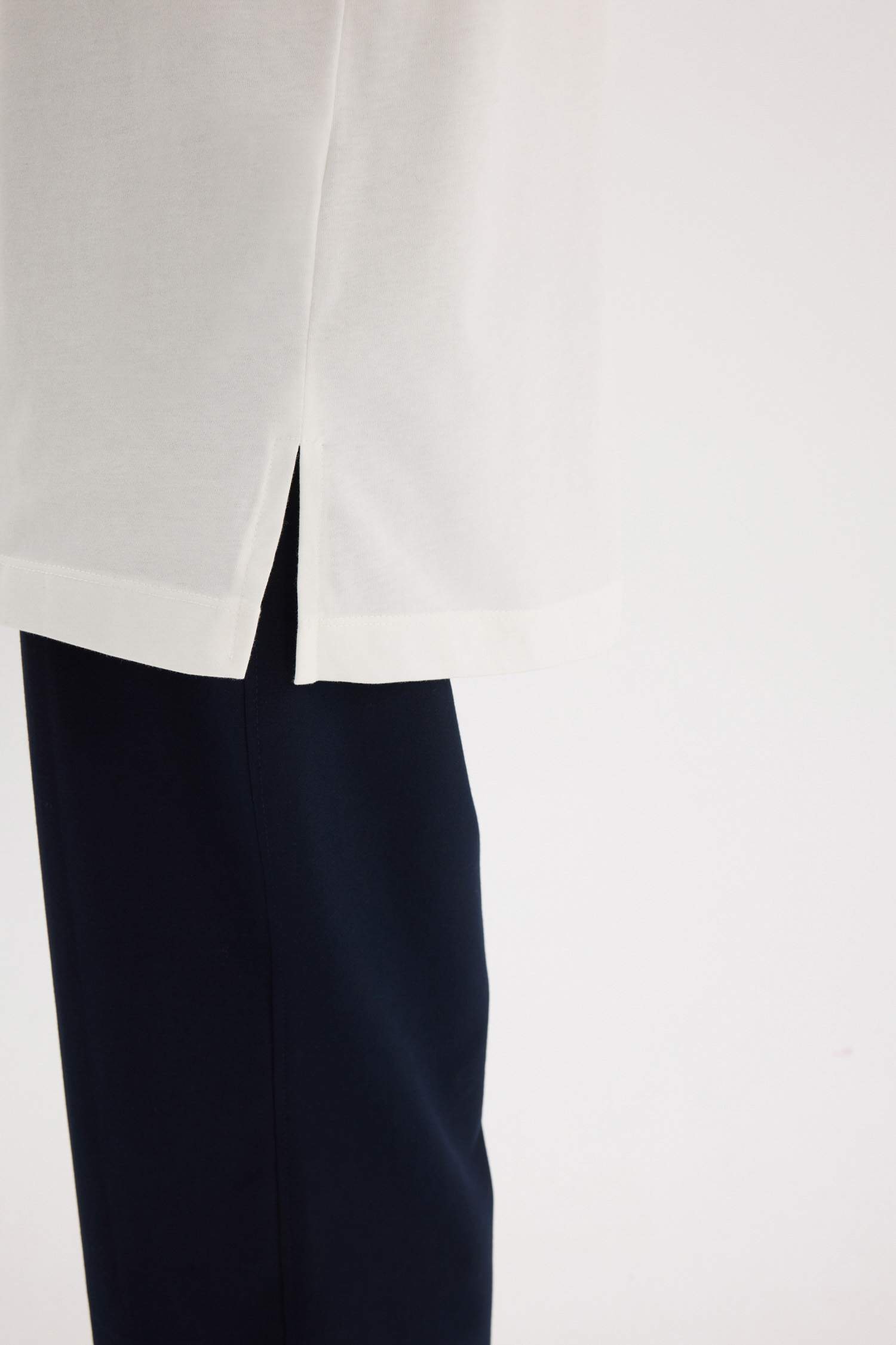 Regular Fit Bisiklet Yaka Basic Düz Kısa Kollu Tesettür Tişört Tunik