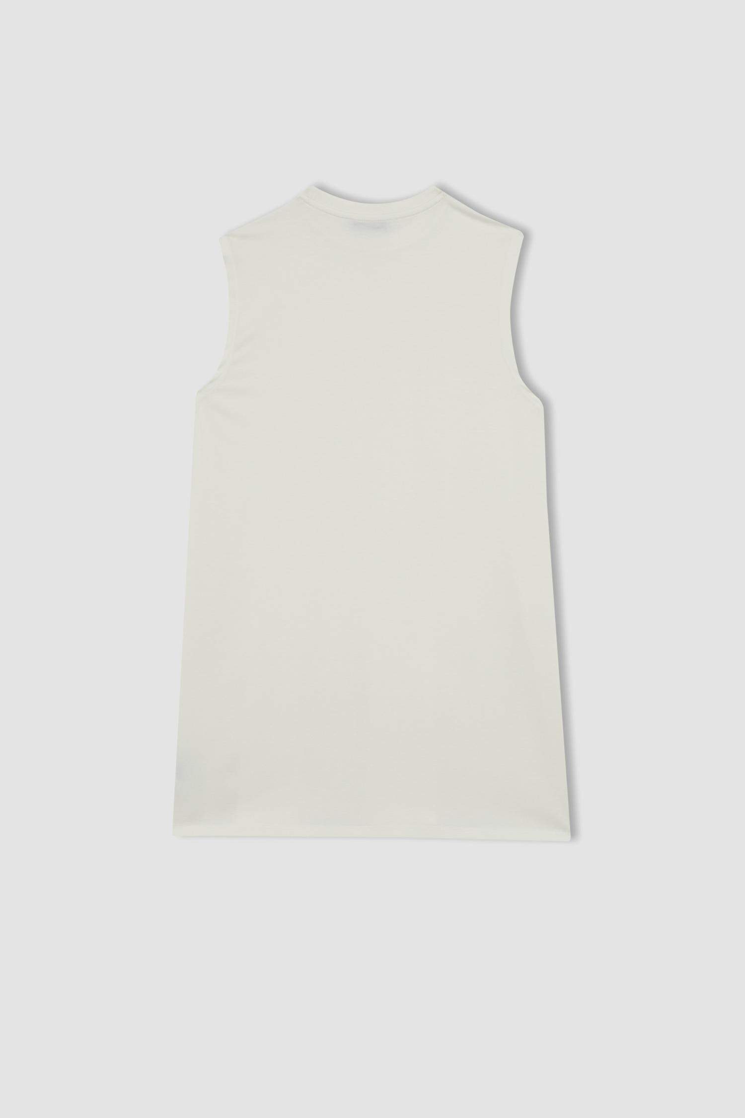 Regular Fit Crew Neck Sleeveless Tunic