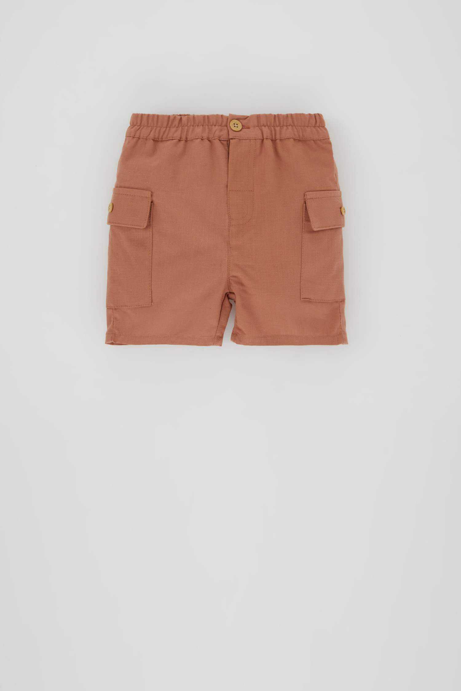 Brown BABY BOY Baby Boy Regular Fit Flamy Poplin Shorts 2836042 | DeFacto