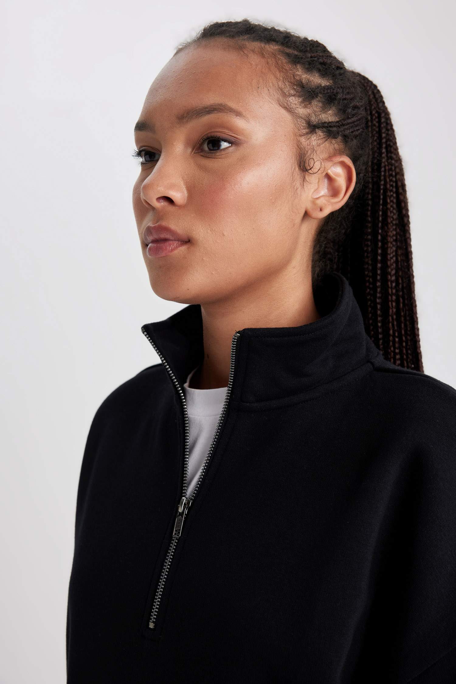 Свитшот оверсайз на молнии из плотной ткани