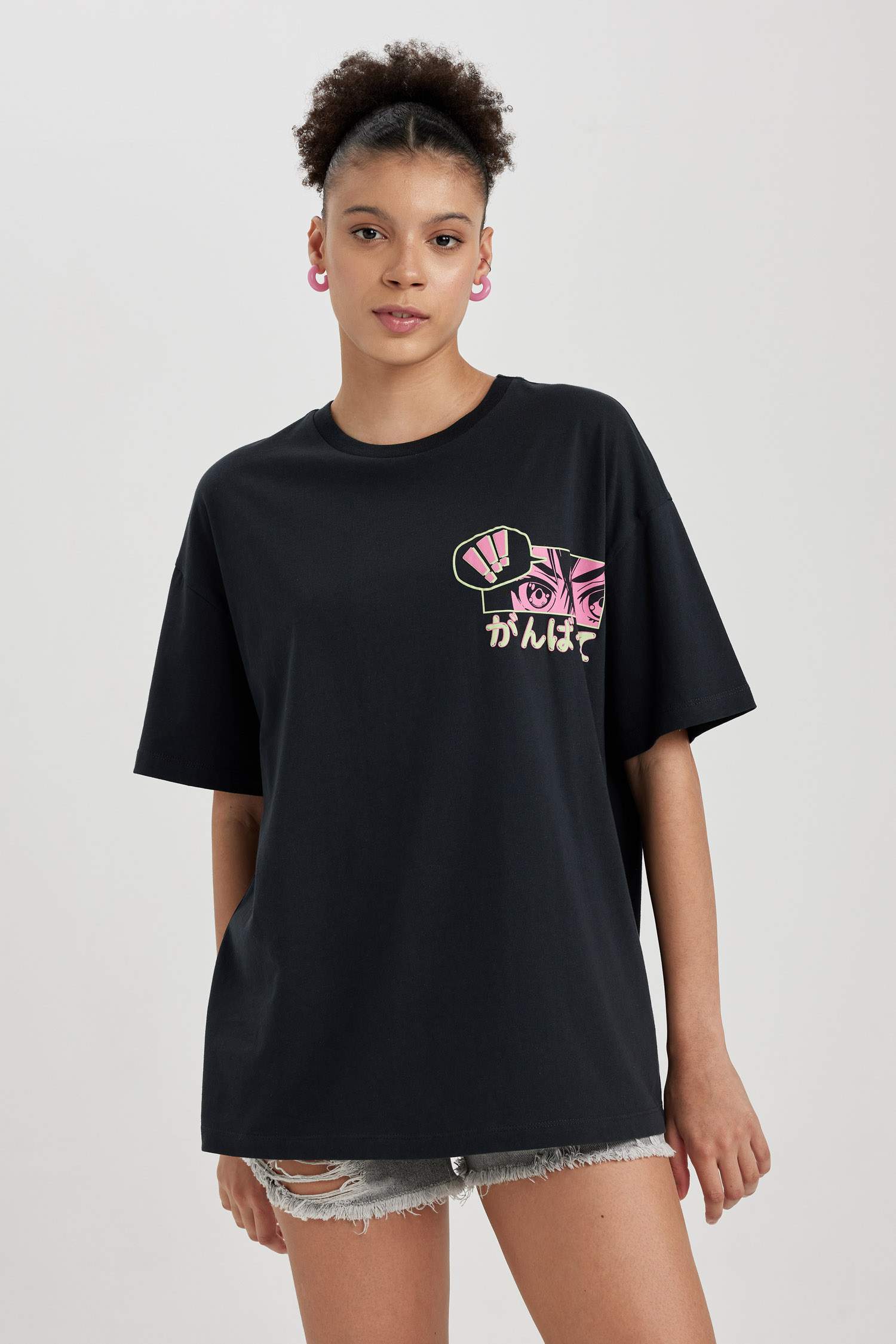 Oversize Fit Printed Short Sleeve T-Shirt