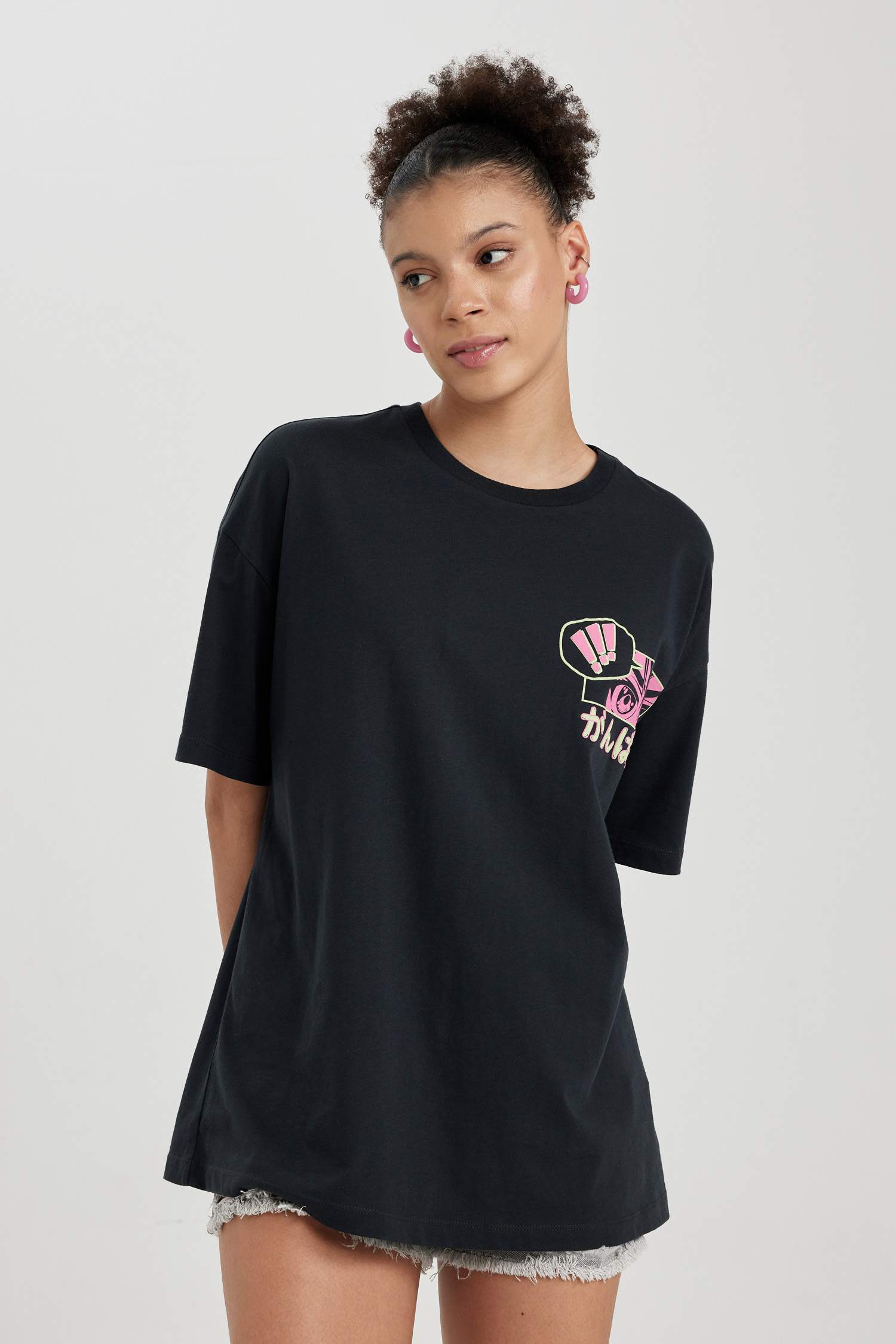 Oversize Fit Printed Short Sleeve T-Shirt