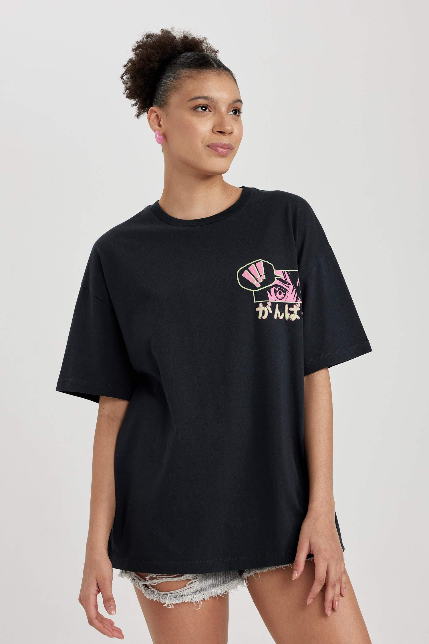 Oversize Fit Printed Short Sleeve T-Shirt