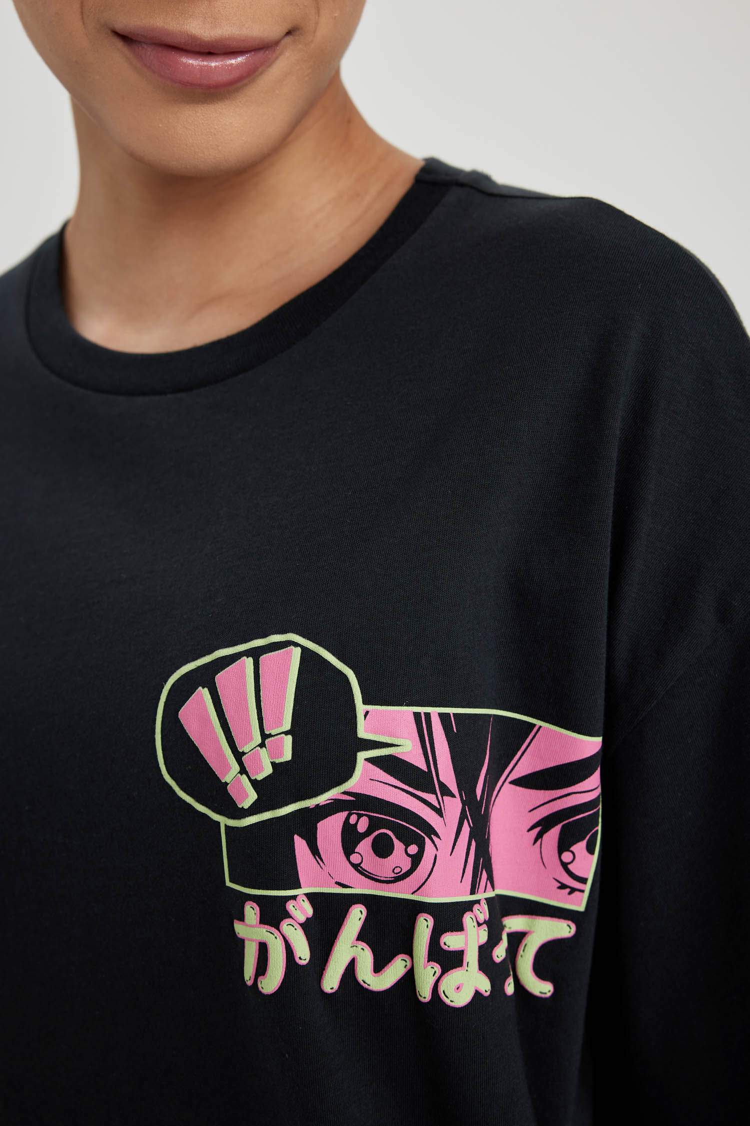 Oversize Fit Printed Short Sleeve T-Shirt