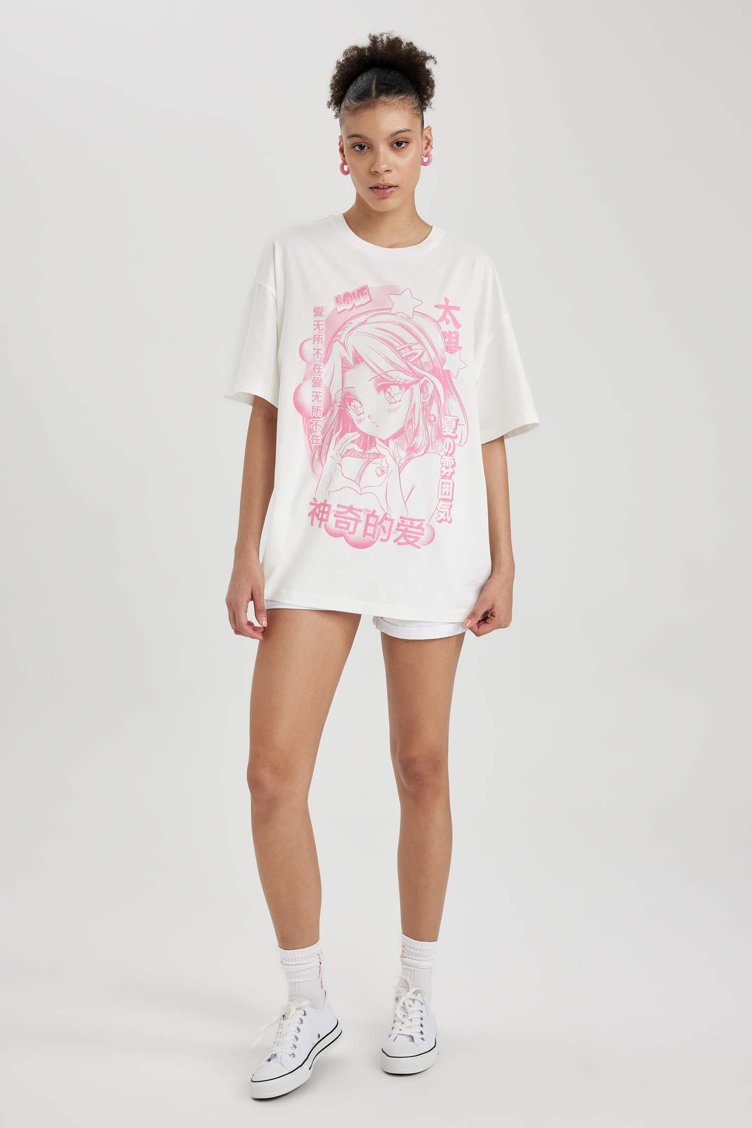 Oversize Fit Printed Short Sleeve T-Shirt