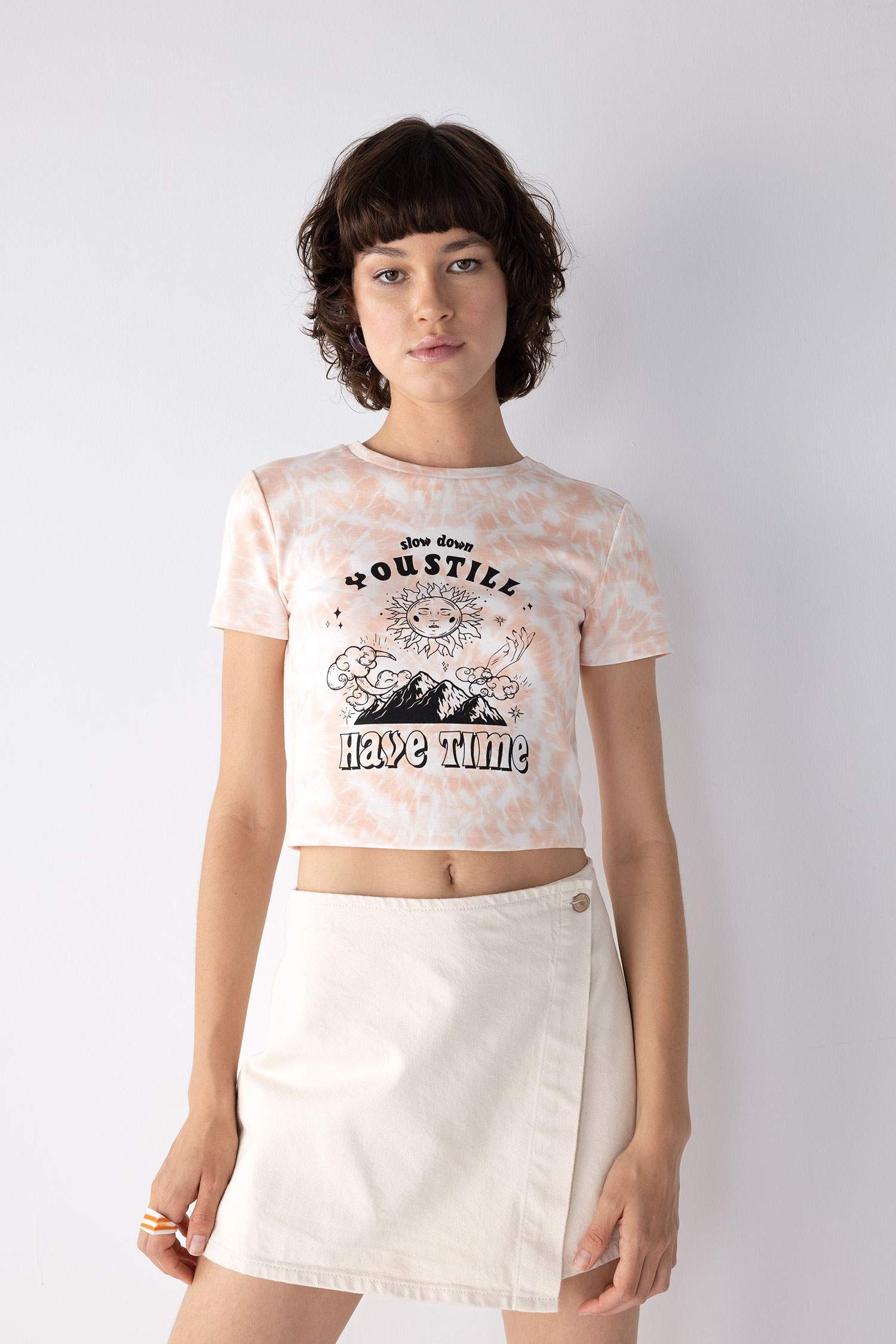 Coool Fitted Baskılı Ribana Kısa Kollu Tişört