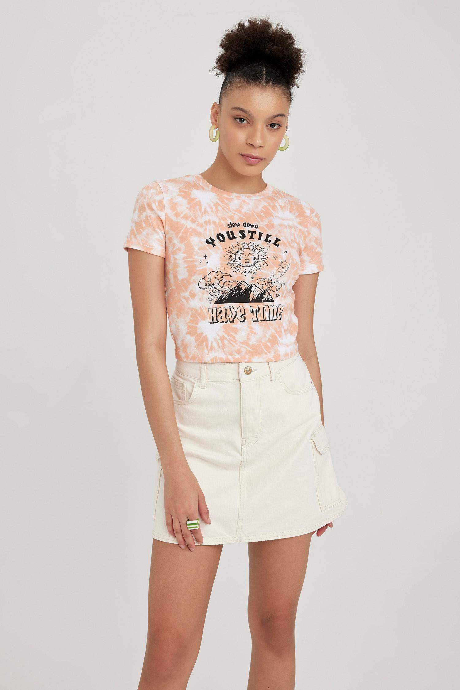 Coool Fitted Baskılı Ribana Kısa Kollu Tişört