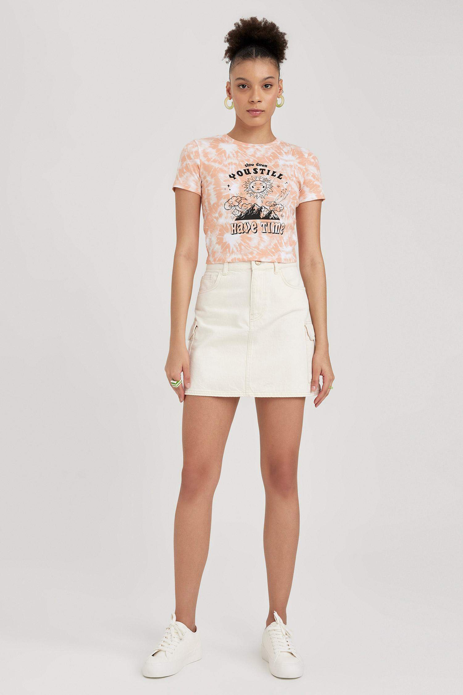 Coool Fitted Baskılı Ribana Kısa Kollu Tişört