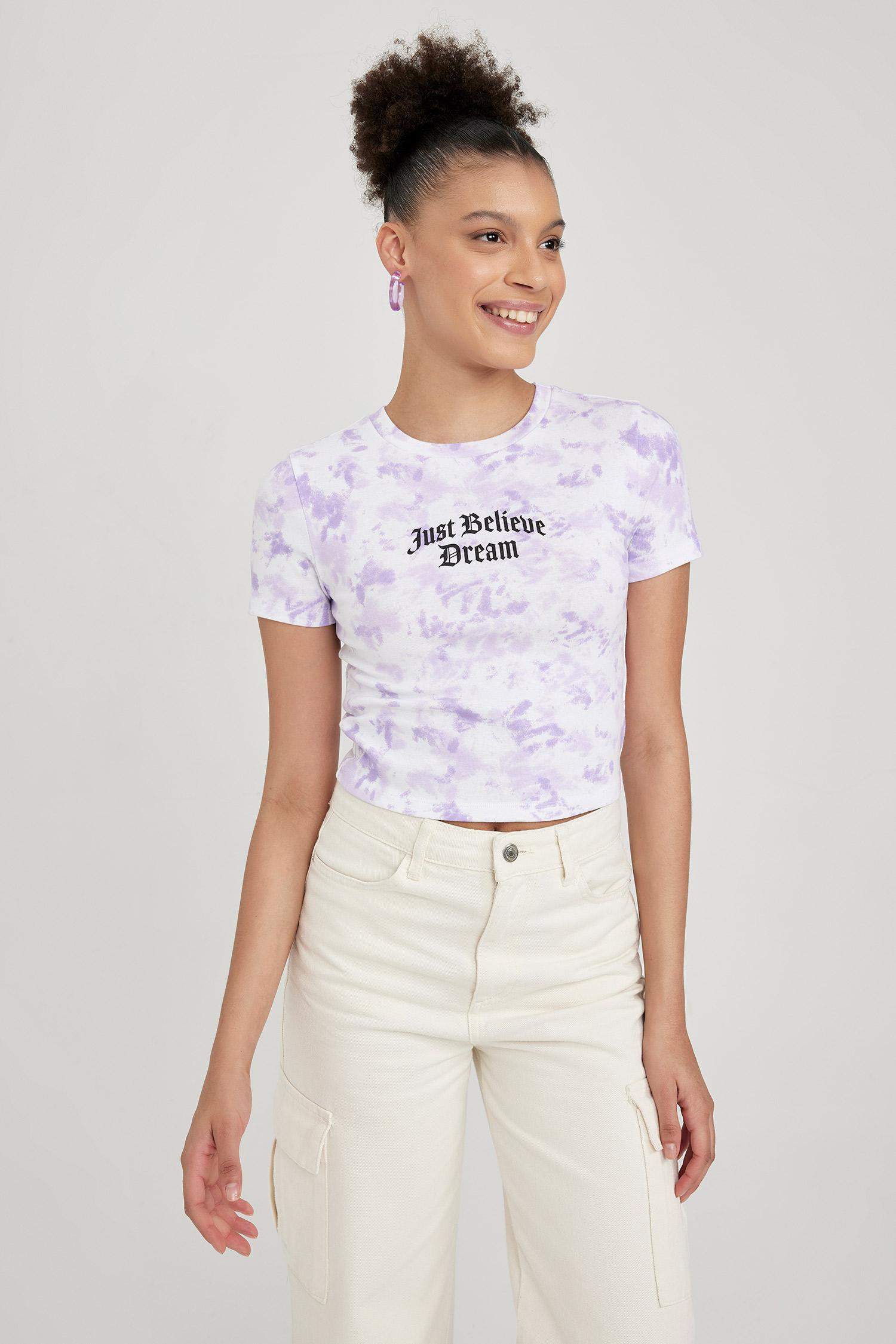 تيشيرت نص ردن سليم فيت بطبعة شعار