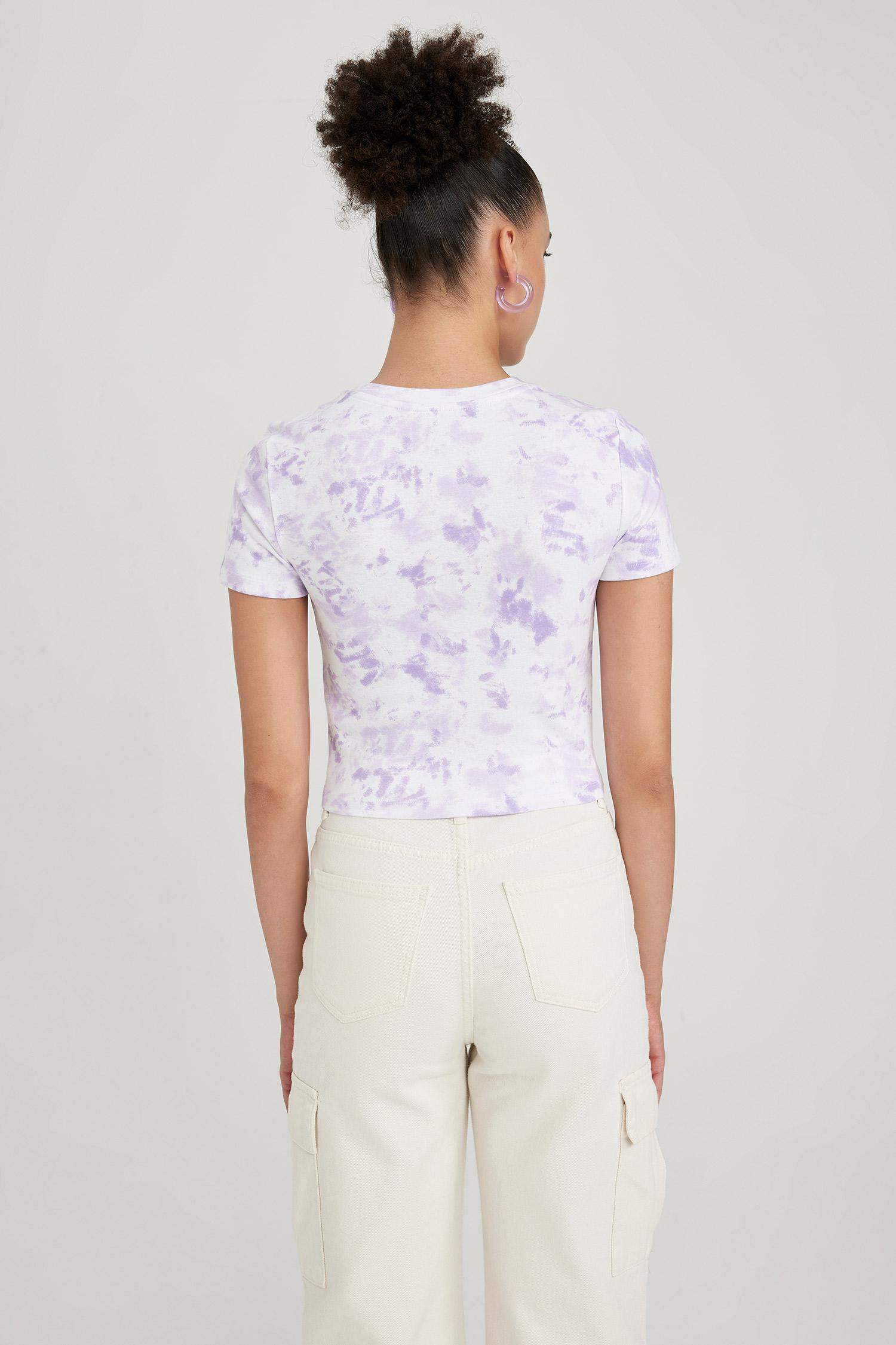 تيشيرت نص ردن سليم فيت بطبعة شعار