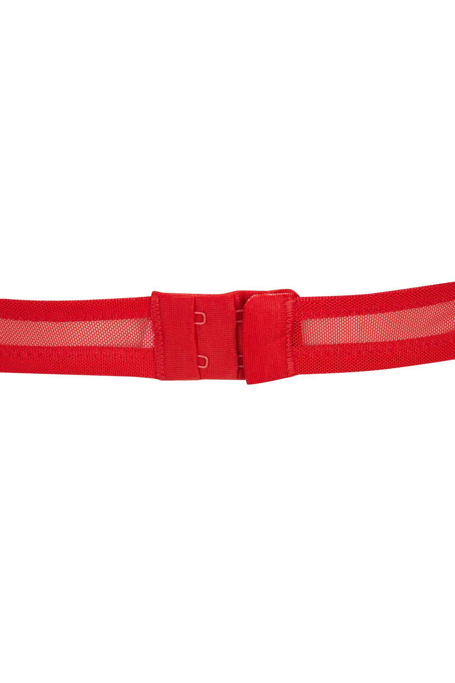 Dantelli Pedsiz Balenli Kırmızı Bra