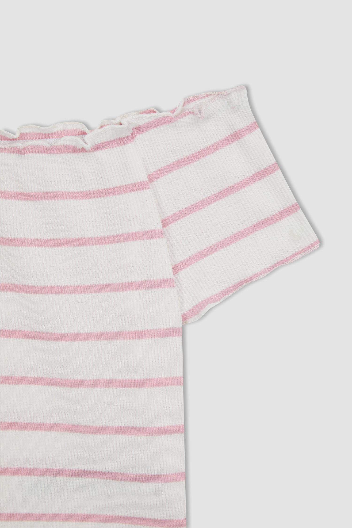 تيشيرت مخطط سليم فيت نص كم