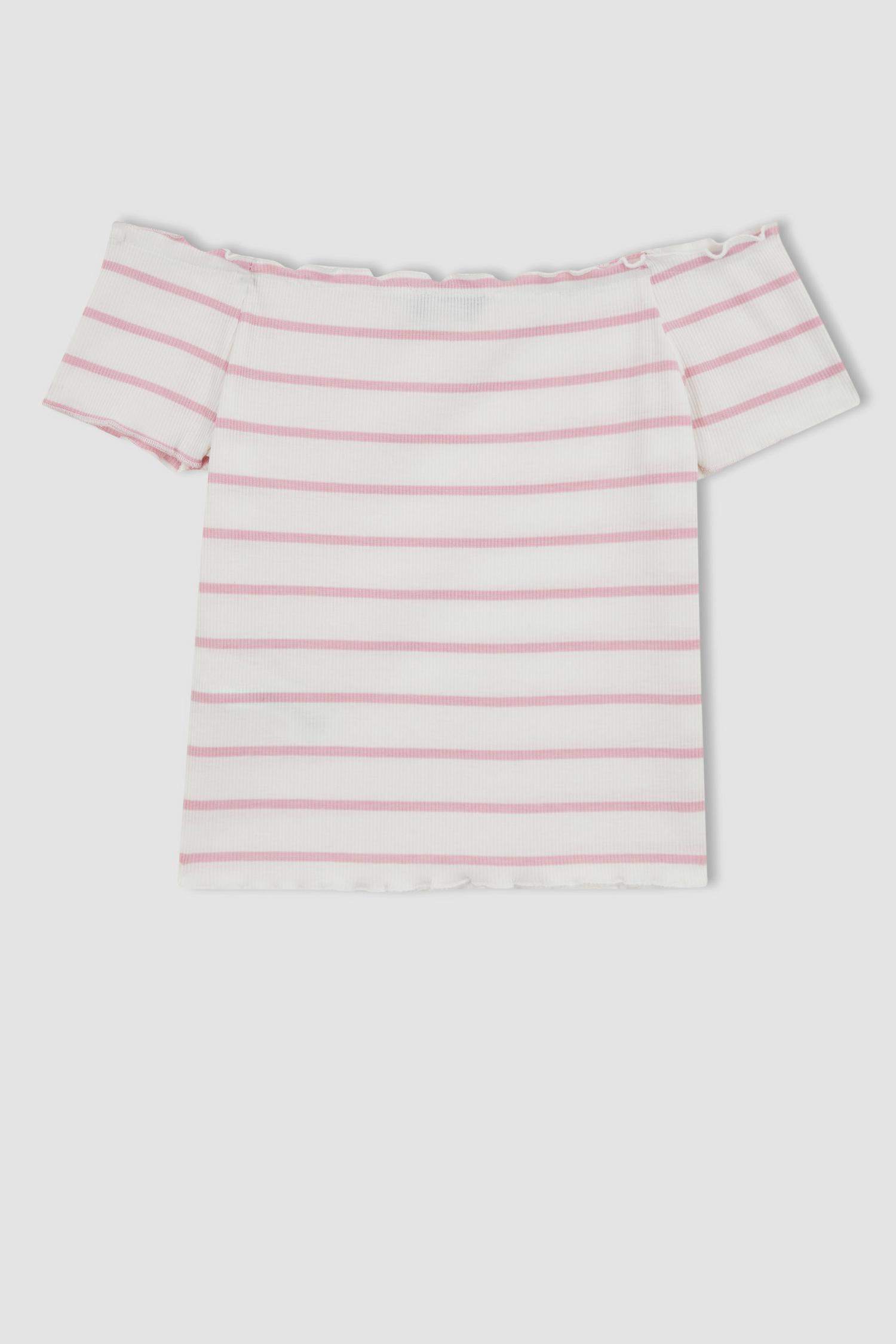 تيشيرت مخطط سليم فيت نص كم