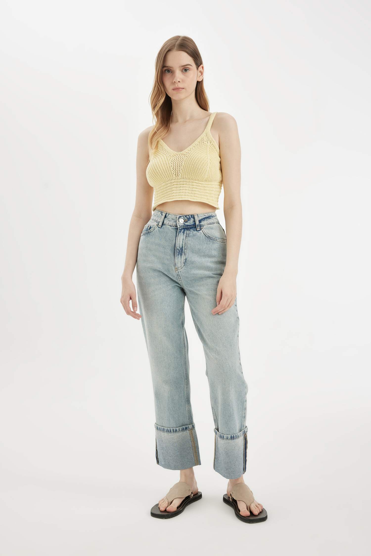 Débardeur Slim en Tricot à Col en V