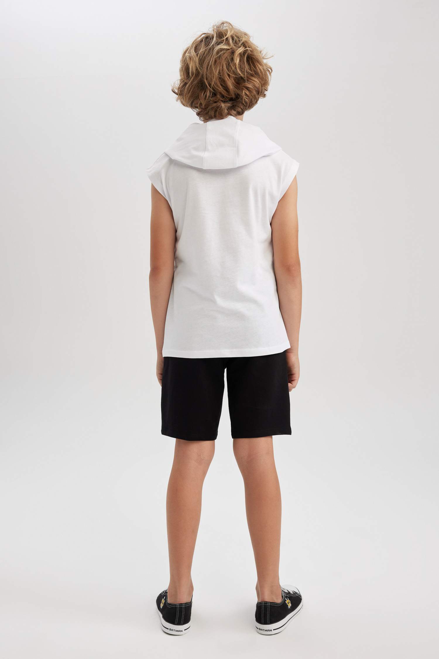 Boy Printed Hooded Undershirt Shorts 2 Piece Set