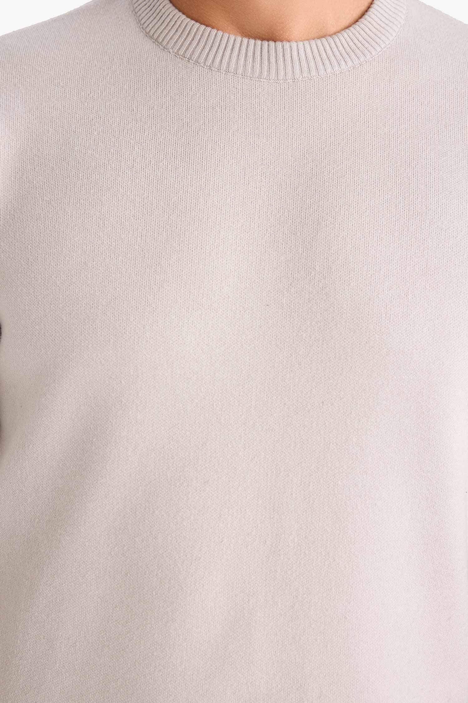 بلوز صوف بريميوم قصة مريحة بياخة مستديرة