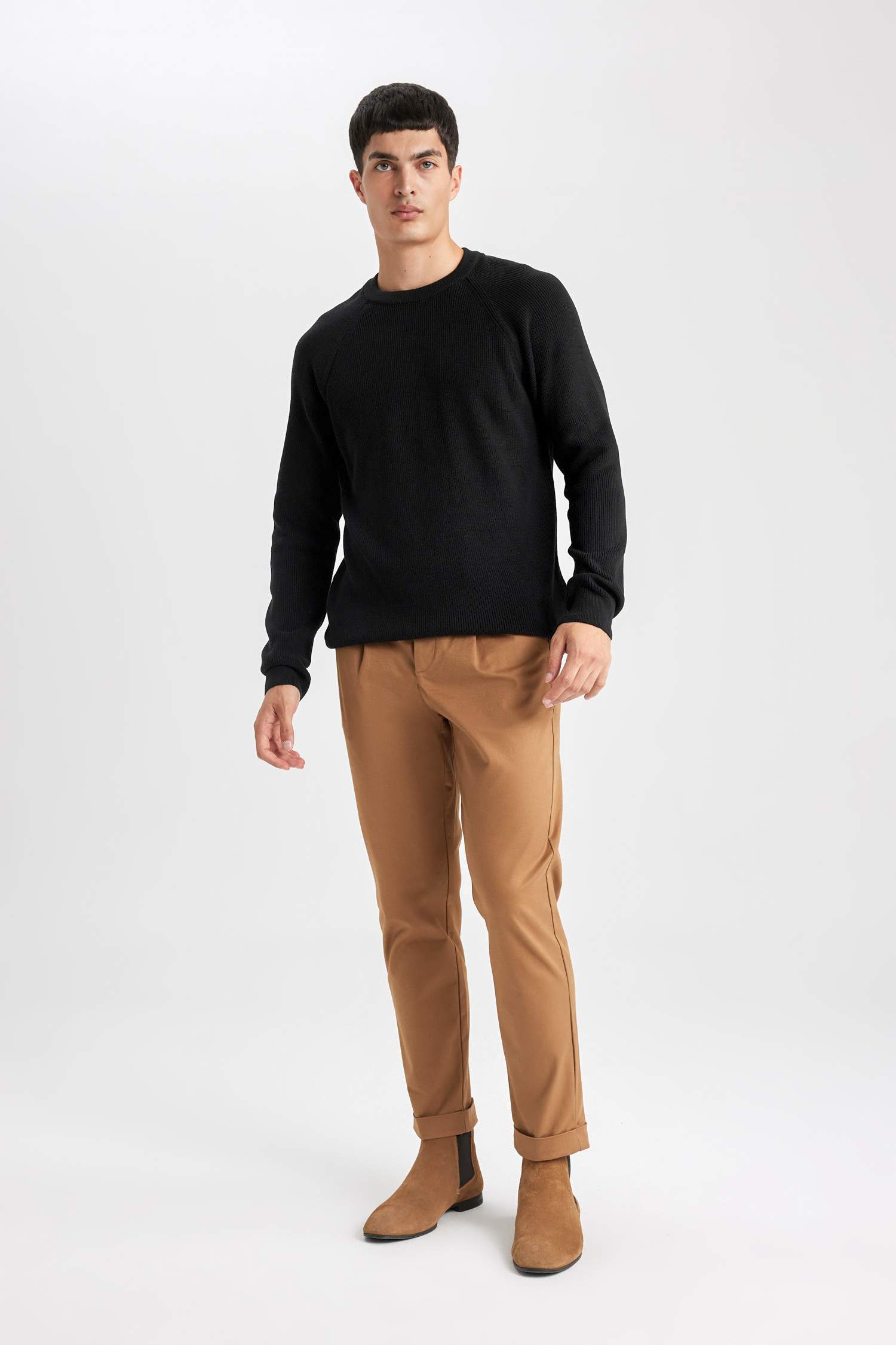 Pull en maille à coupe standard et Col rond