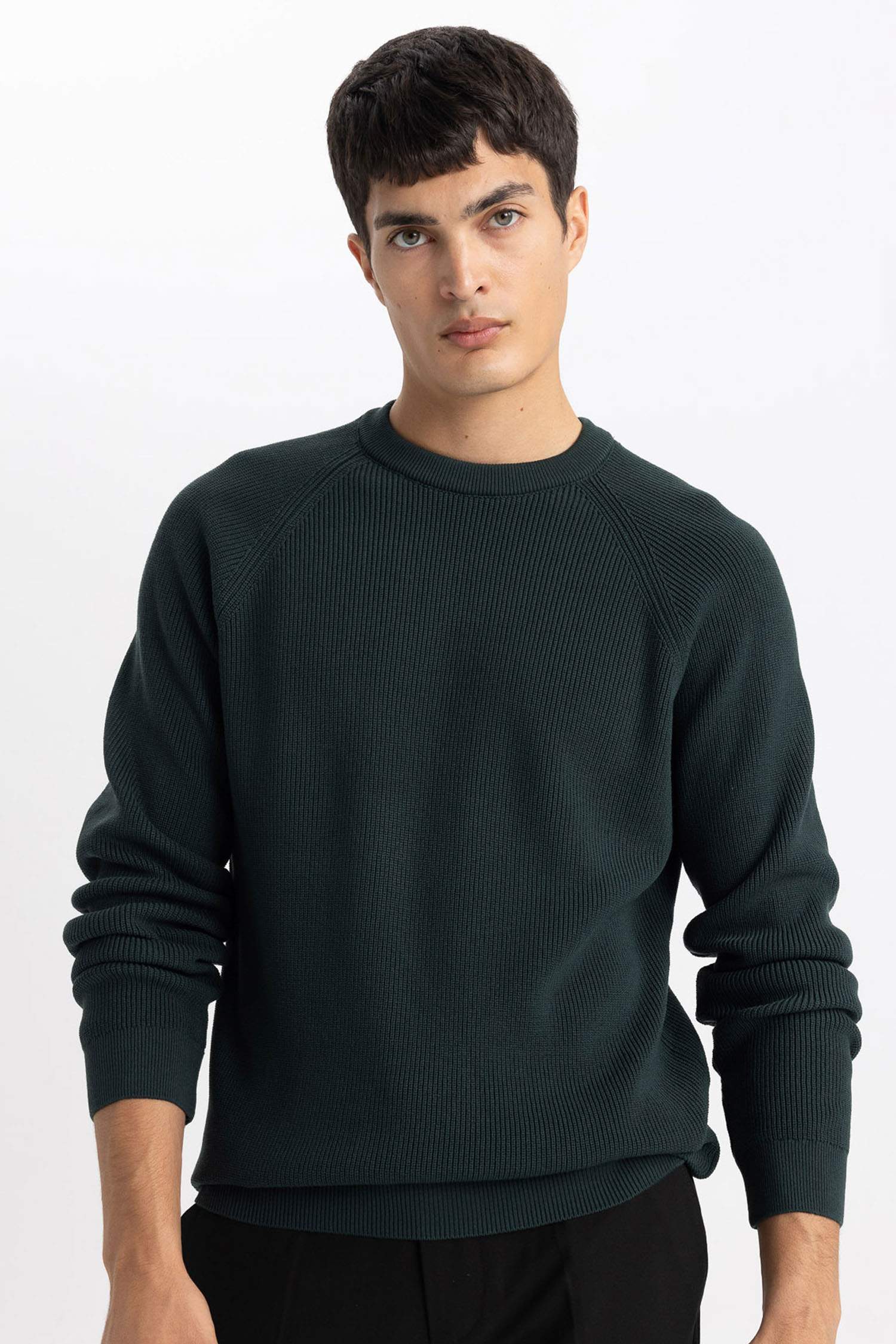 стандарт пішім дөңгелек жаға трикотаж Пулловер