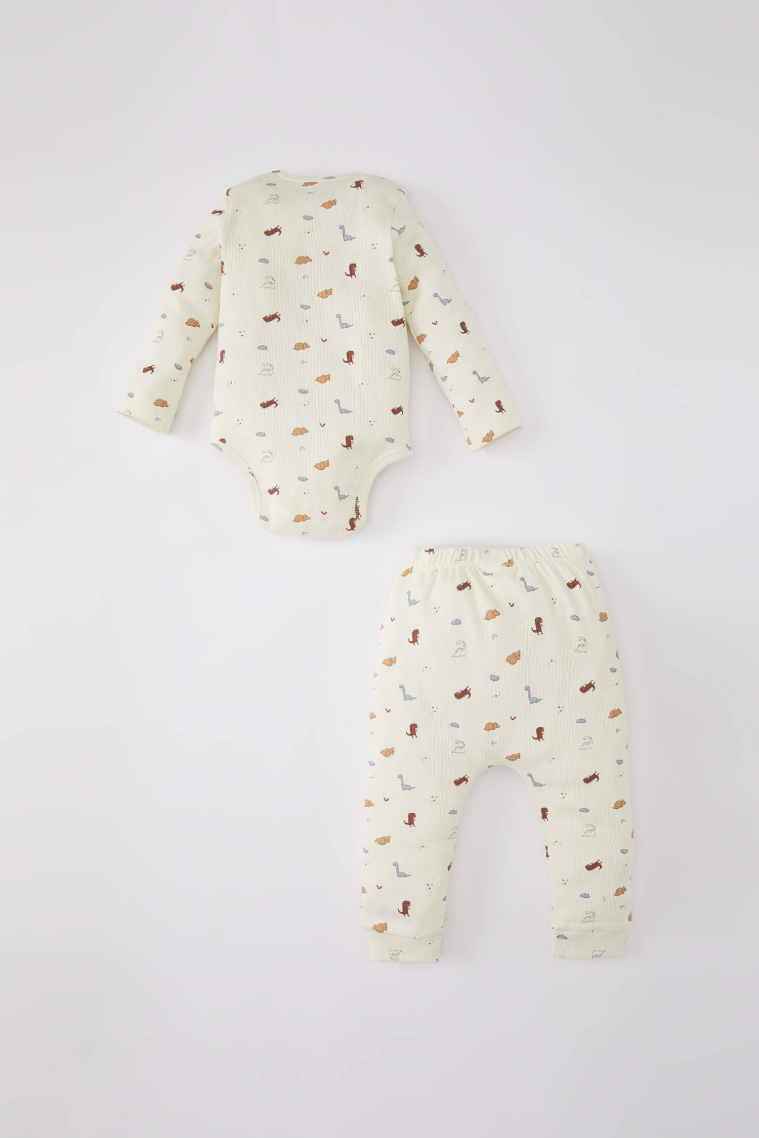 Ensemble à Col Rond Et Imprimé Dinosaure Pour Bébé Garçon - 2 Pièces