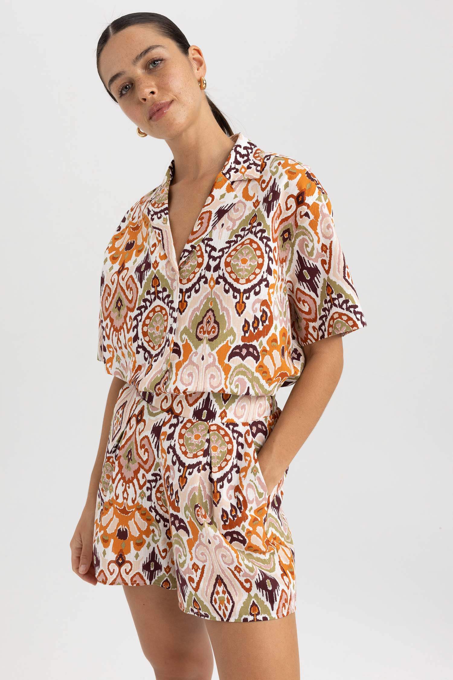 Regular Fit Resort Neck Short Sleeve Shirt