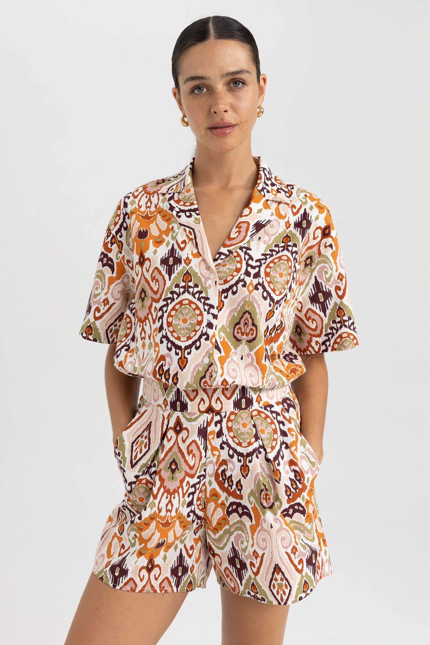 Regular Fit Resort Neck Short Sleeve Shirt