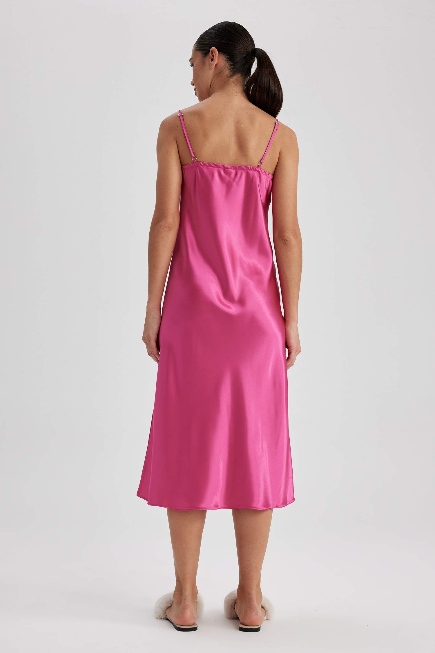 فستان بقصة عادية بياقة مع طيات Fall In Love من