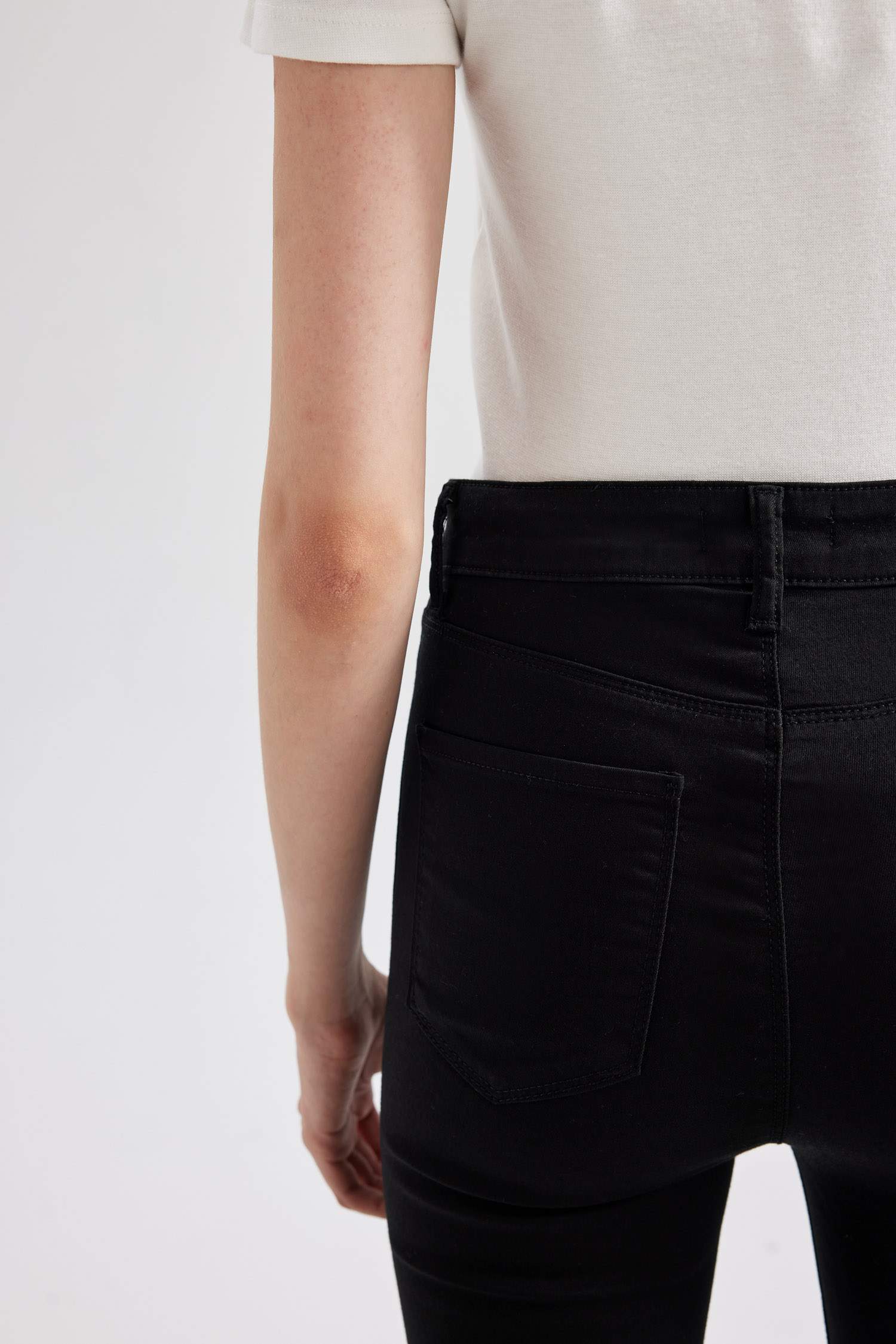 Süper Skinny Jegging Yüksek Bel Dar Paça Bilek Boy Jean Pantolon