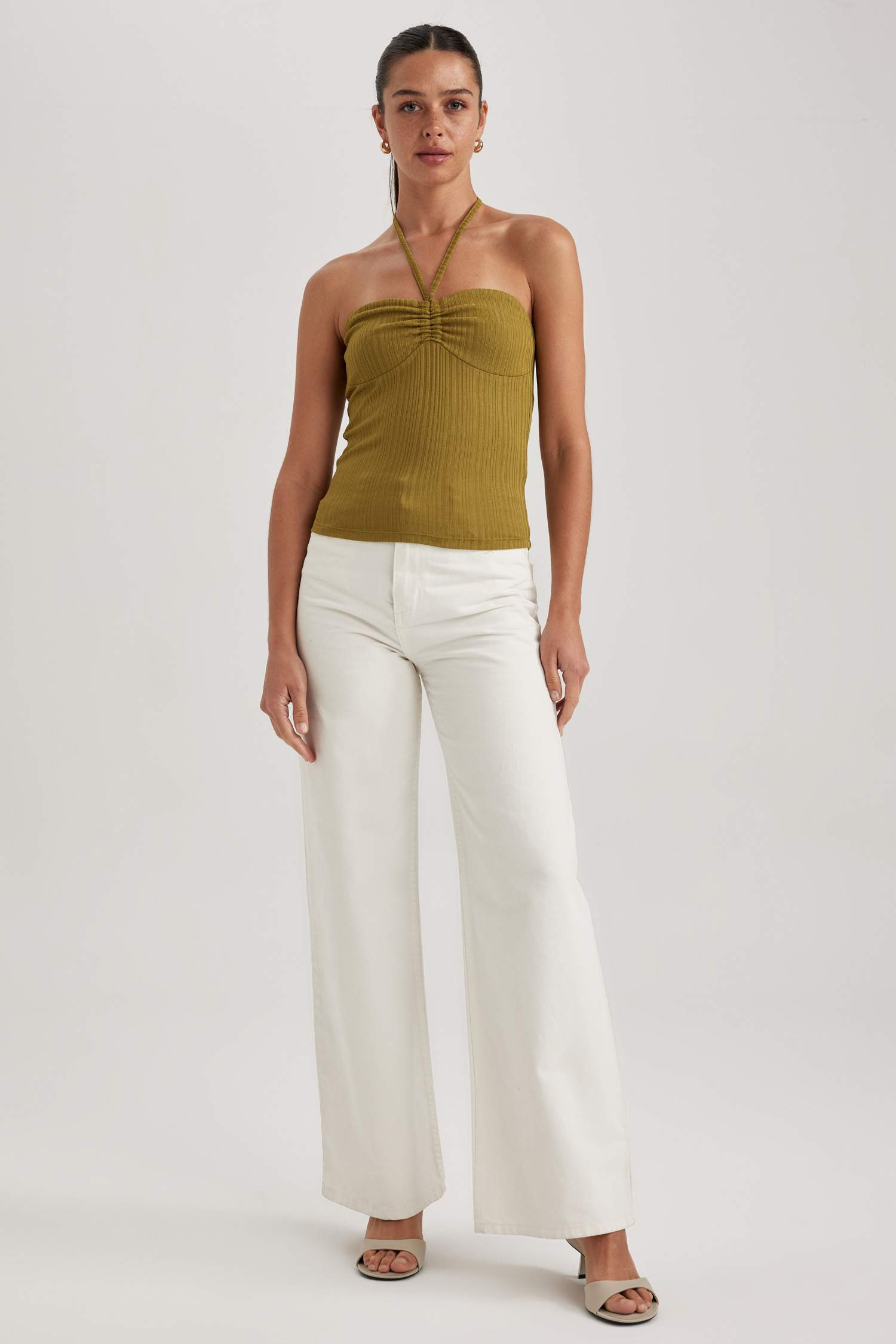 Slim Fit Strapless Ribbed Camisole Undershirt