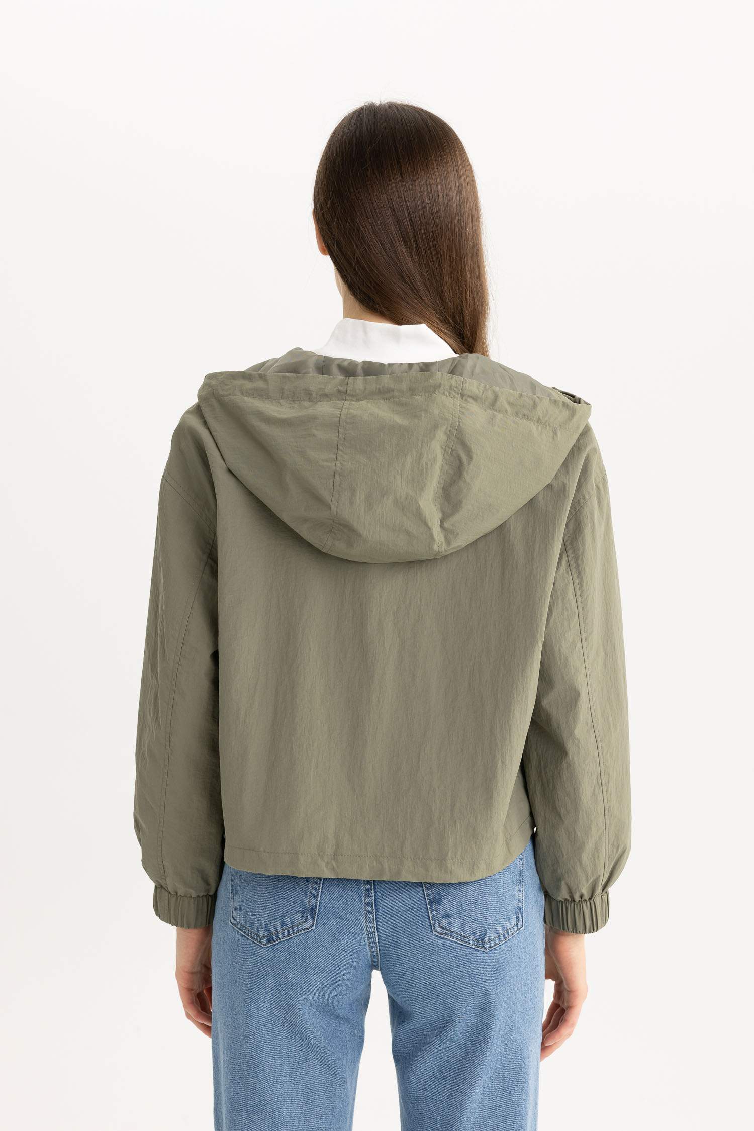 Relax Fit Hooded Zipper Waterproof Jacket