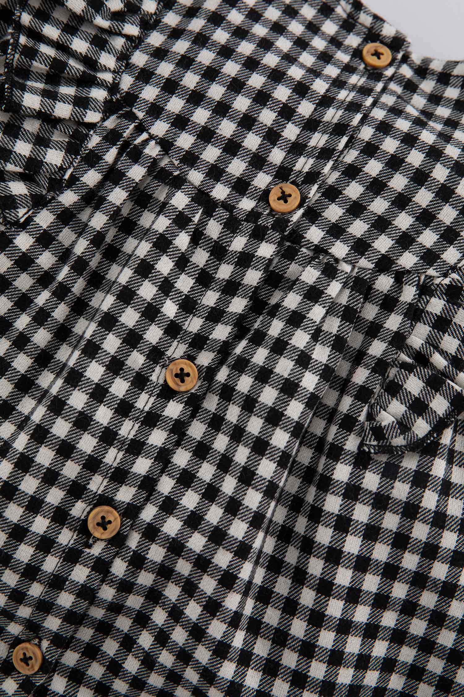 Сорочка з довгим рукавом стандартного крою у клітку з фланелі для малюків дівчаток