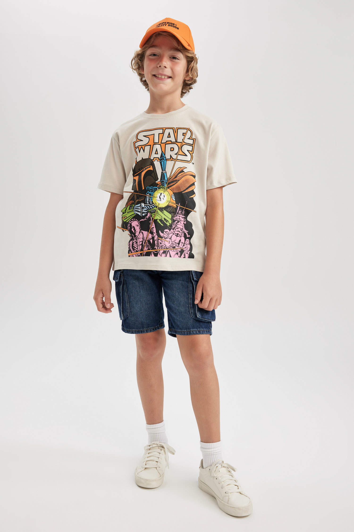 Star Licensed | 2843424 Fit T-Shirt Sleeve Wars Beige BOYS TEENS Regular & Short DeFacto