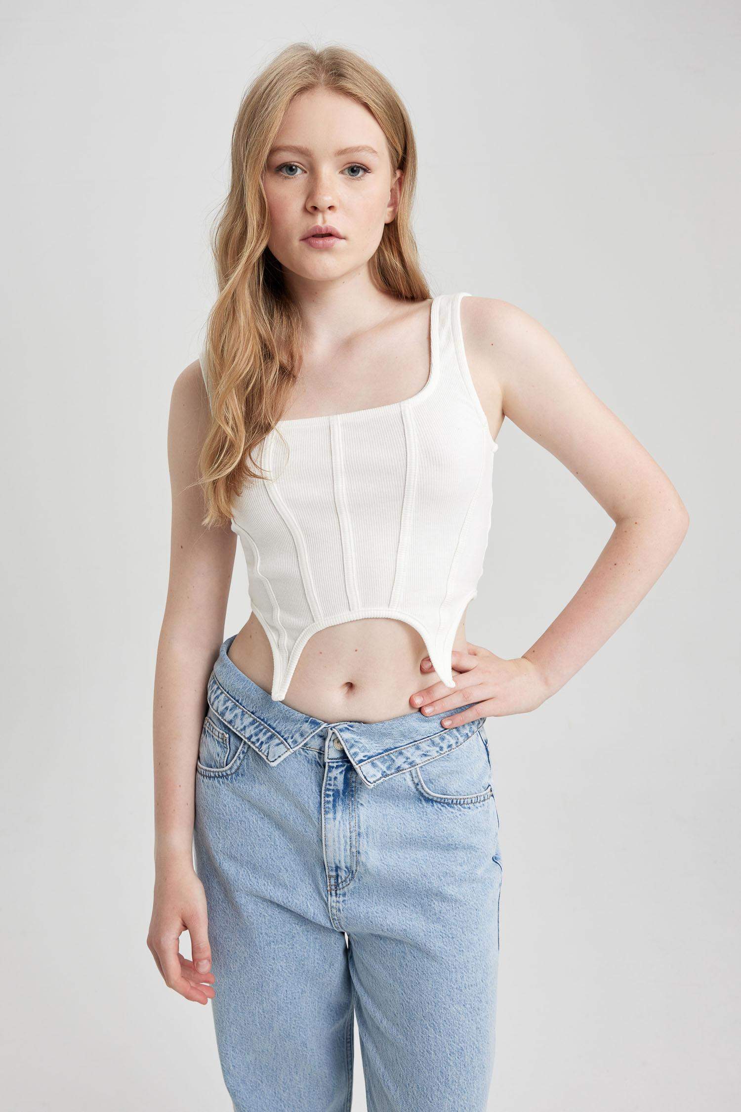 Coool Fitted Korse Görünümlü Fitilli Kaşkorse Atlet