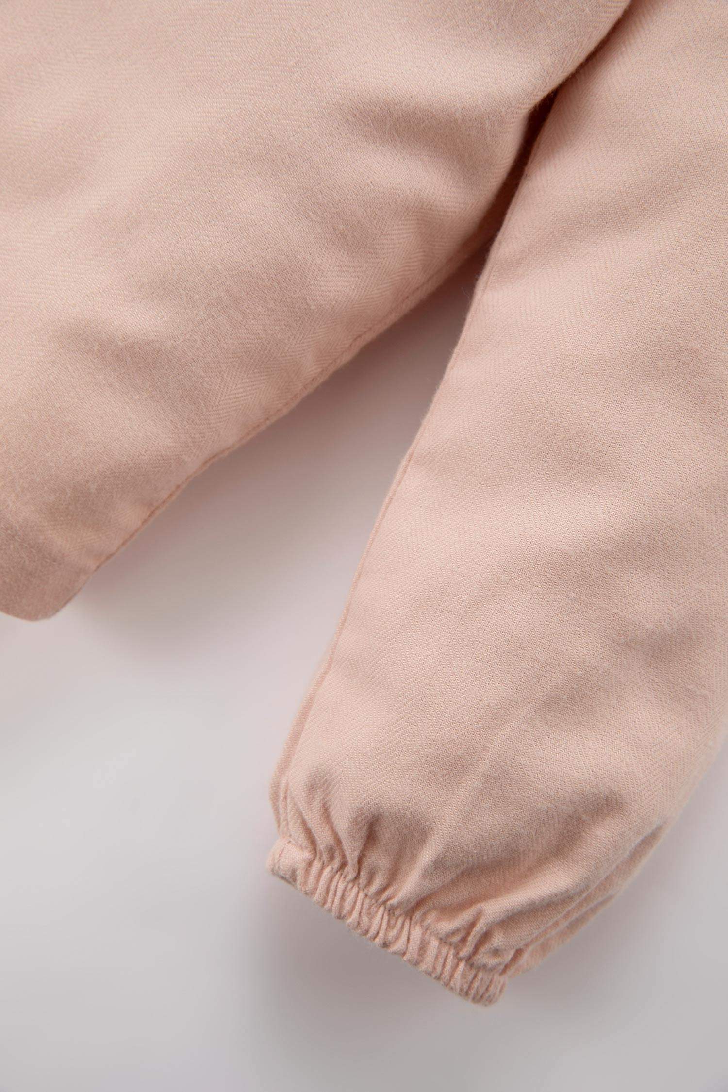 Baby Girl Large Collar Floral Twill Long Sleeve Shirt