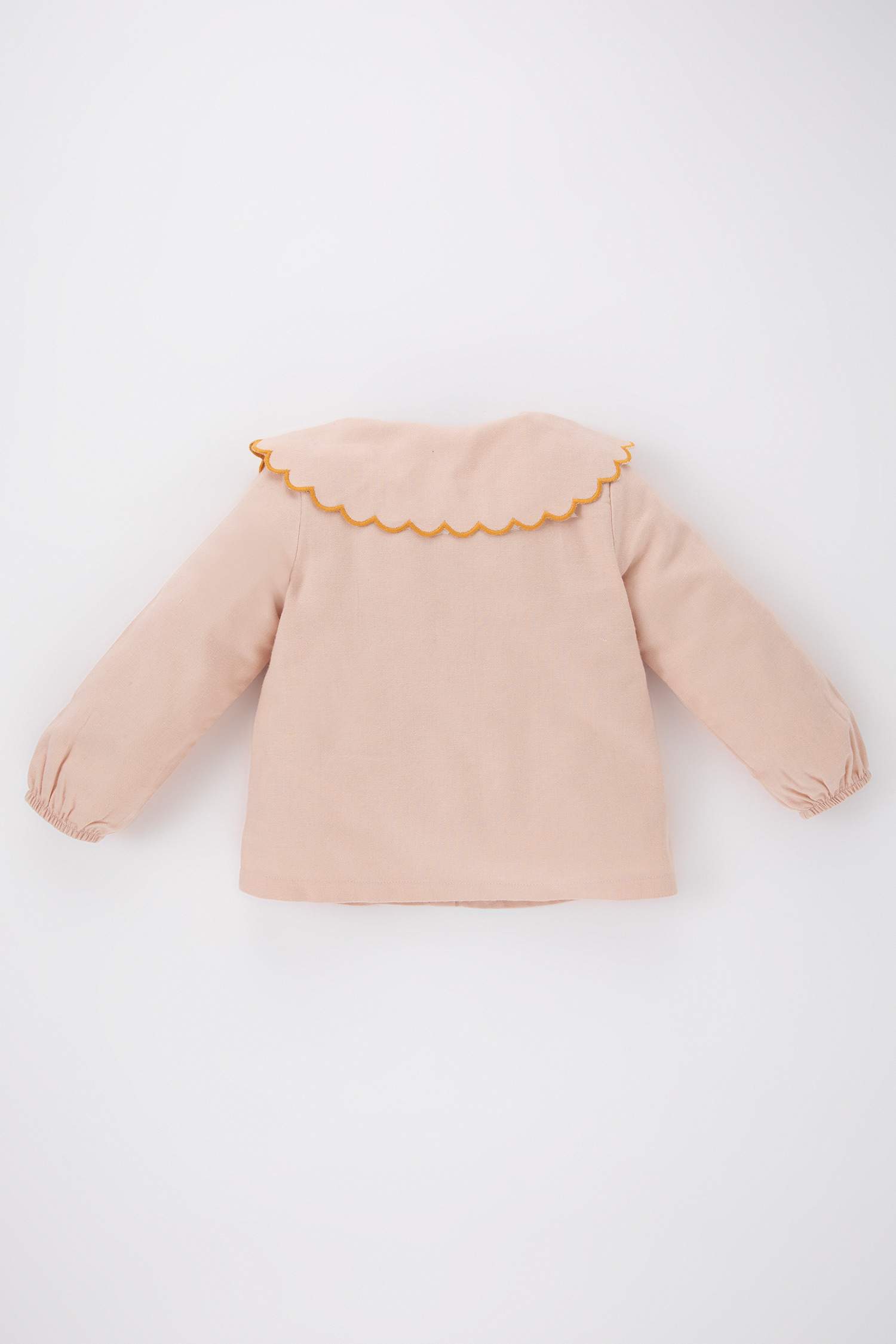 Baby Girl Large Collar Floral Twill Long Sleeve Shirt