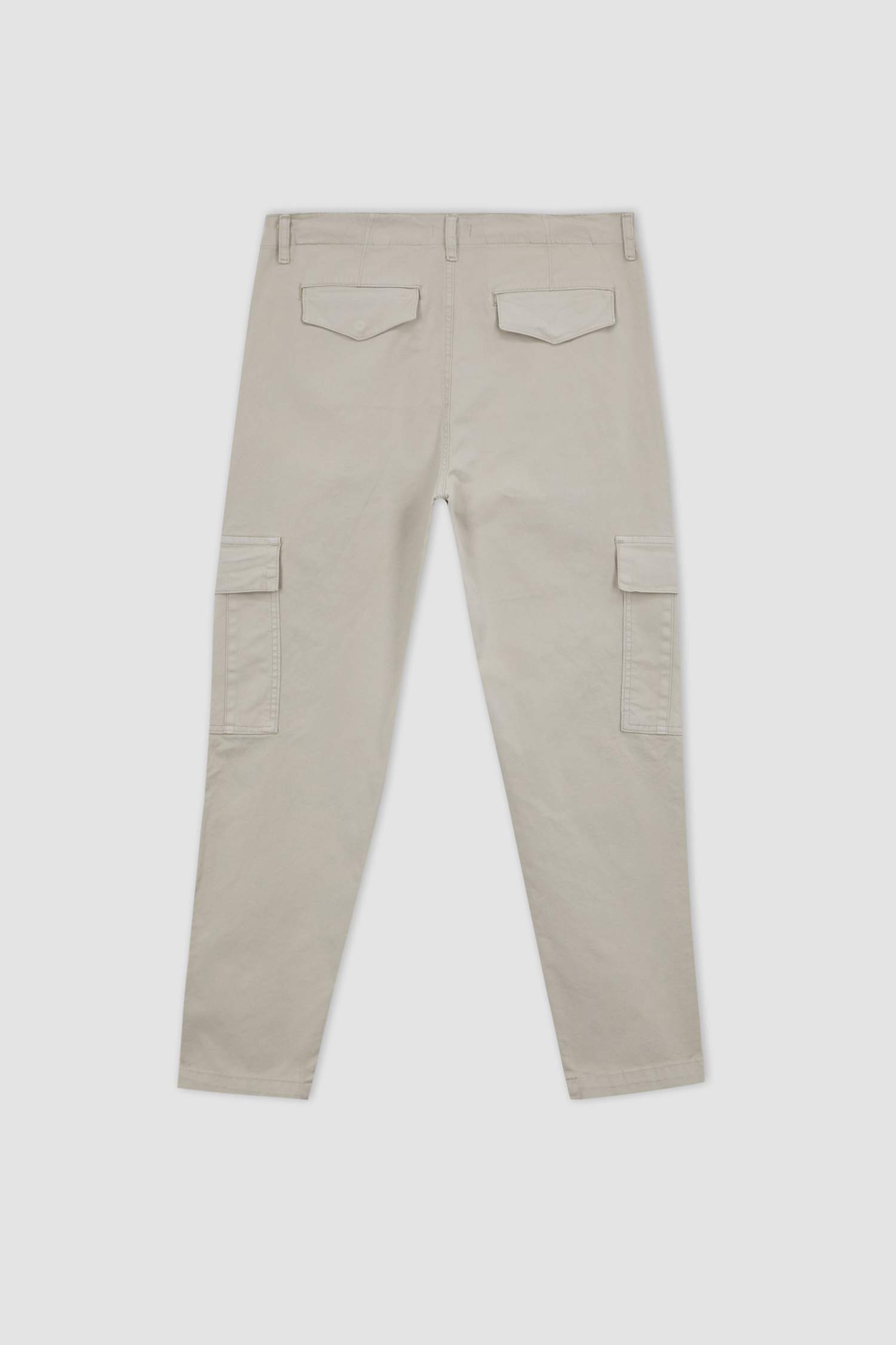 Relax Fit Kargo Cepli Düz Paça Gabardin Pantolon
