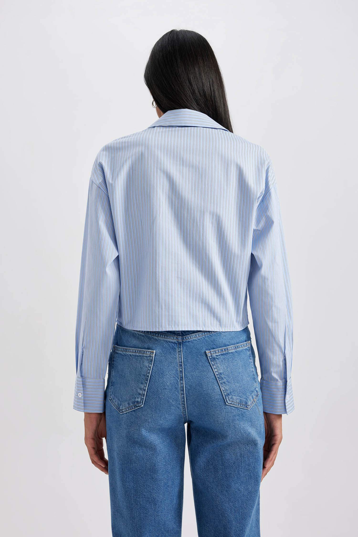 Рубашка с длинным рукавом из поплина