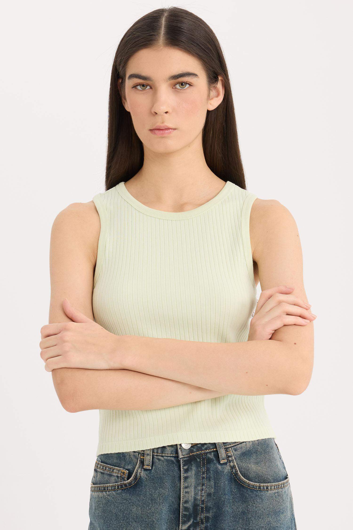 Slim Fit Halter Neck Basic Ribbed Camisole Tank Top