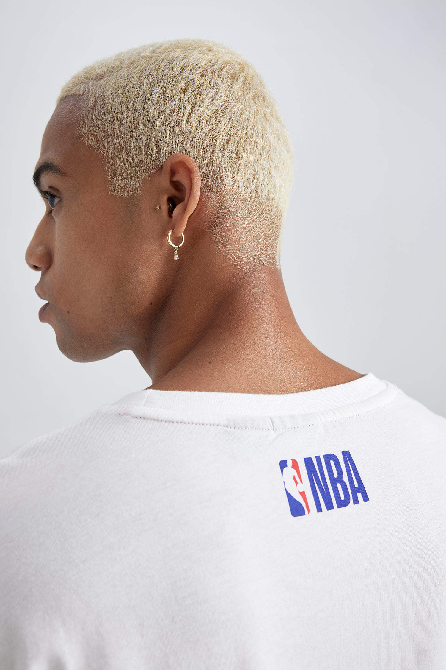 White MAN DeFactoFit NBA Miami Heat Licensed Standard Fit Crew Neck T-Shirt  2799322