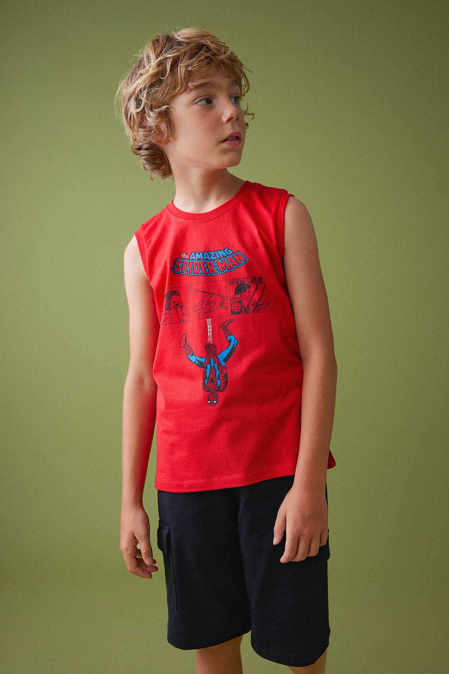 Boy Regular Fit Spiderman Licensed Tank Top