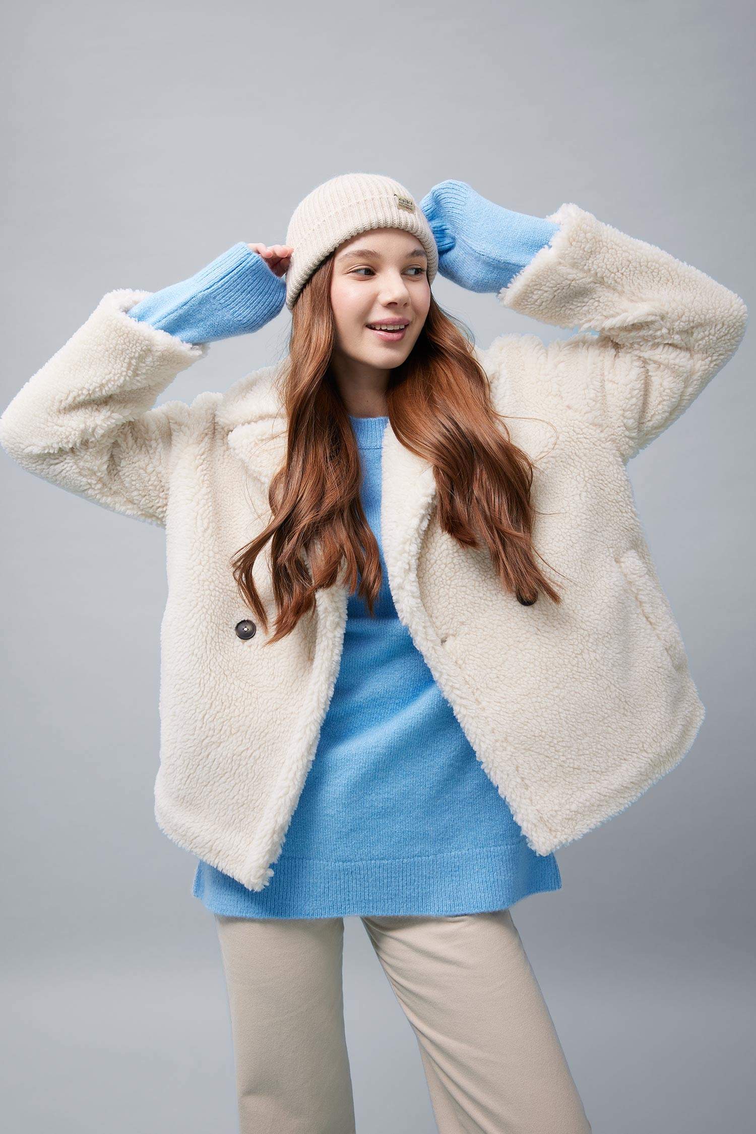 Куртка из искусственного меха стандартного кроя