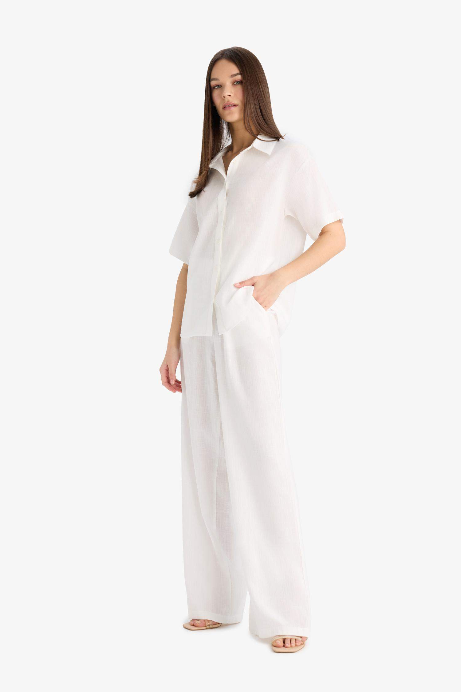 Wide Leg High Waist Trousers