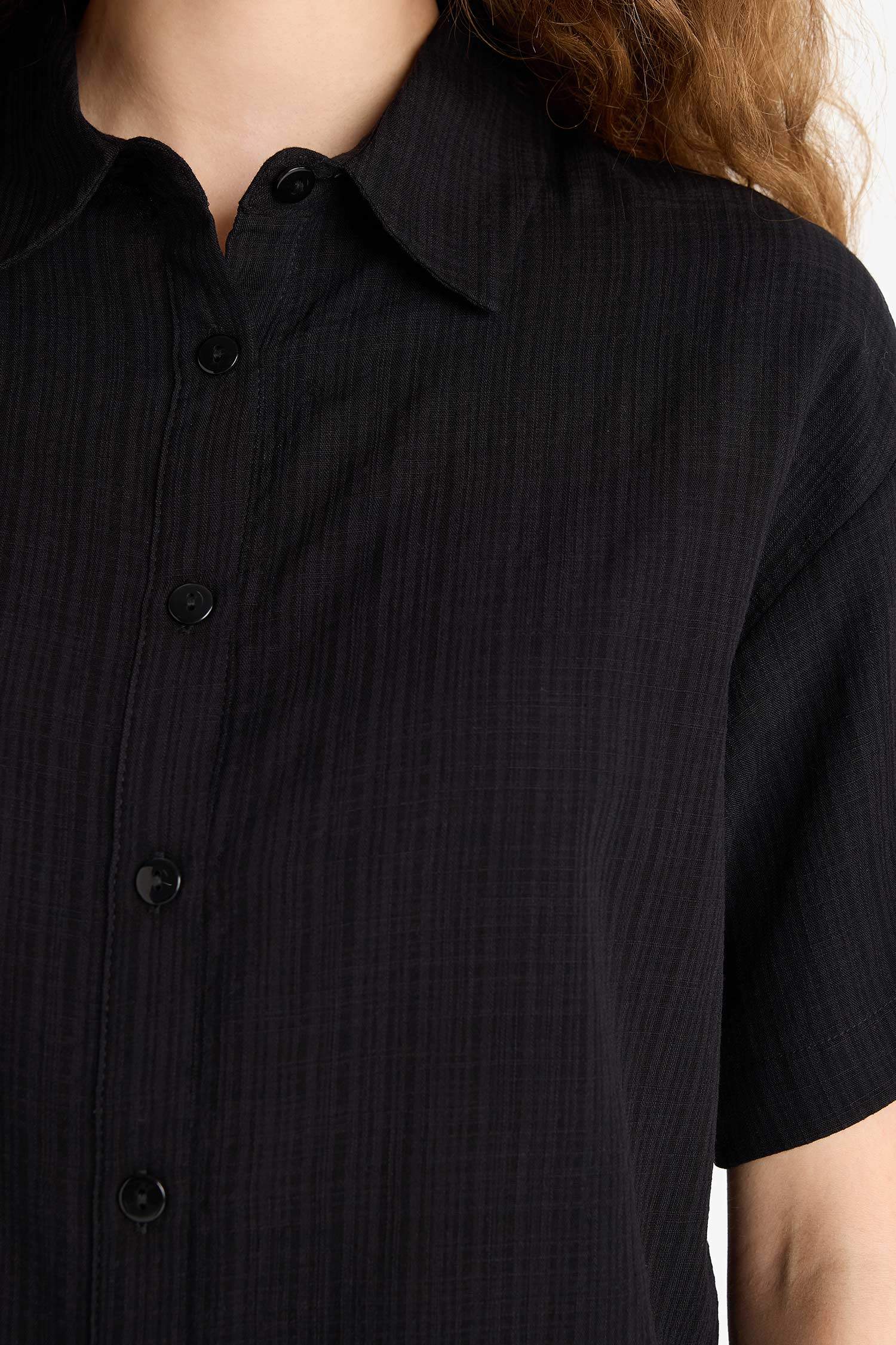 Oversize Geniş Kalıp Basic Düz Kısa Kollu Gömlek