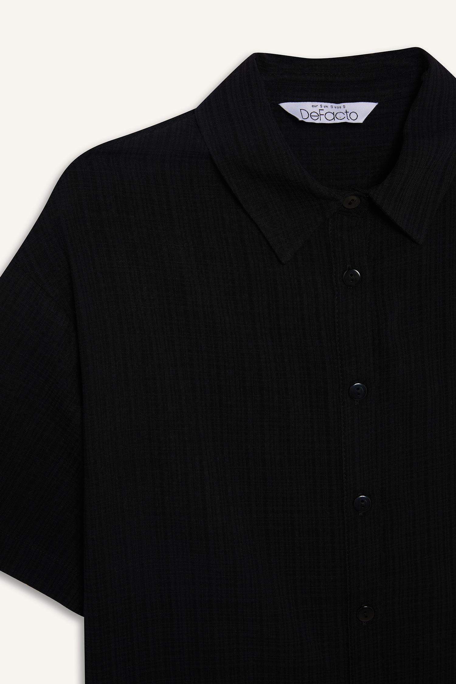 Oversize Geniş Kalıp Basic Düz Kısa Kollu Gömlek